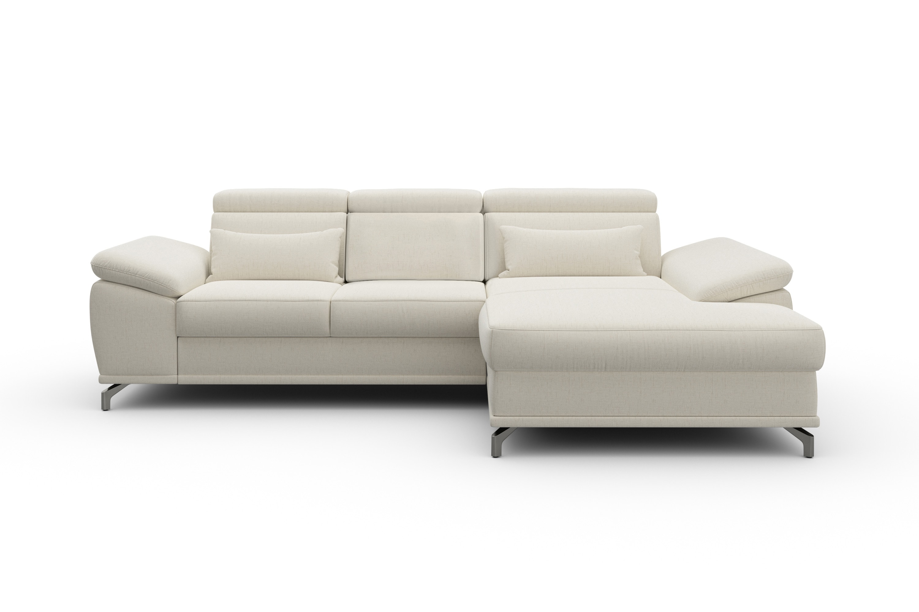 sit&more Ecksofa "Cabrio L-Form, B: 295 cm, mit Sitztiefen-, Arm- & Kopfteilverstellung" 2 Nierenkissen, Federkern, mit Schlaffunktion und Stauraum