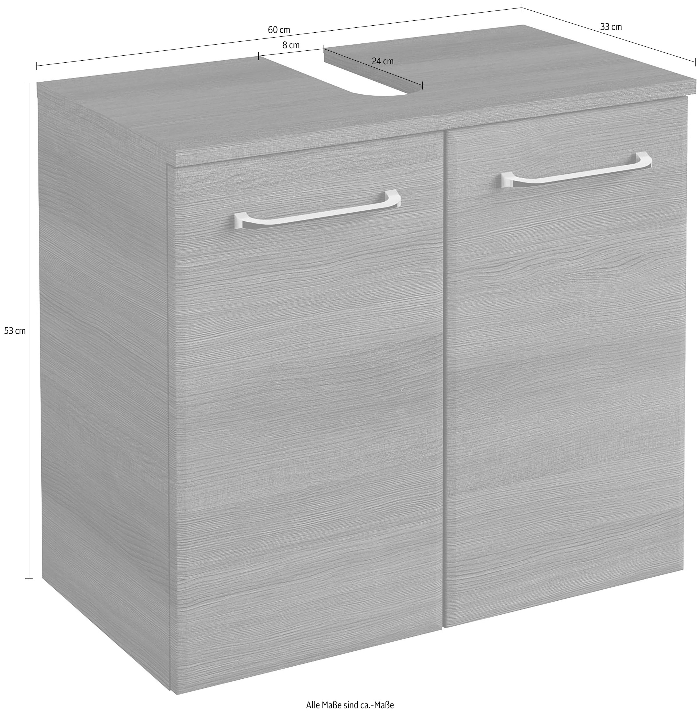 PELIPAL Waschbeckenunterschrank »Quickset«, Breite 60 cm, bestellen cm, Türdämpfer | Höhe BAUR 53