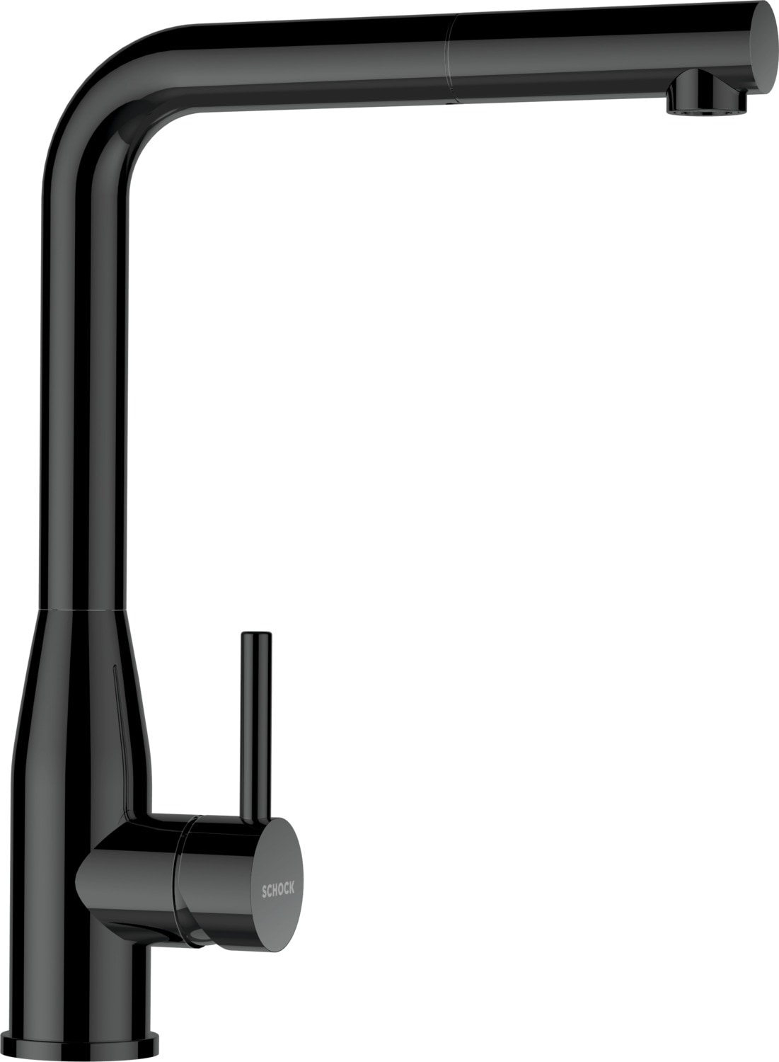 Küchenarmatur SCHOCK, B:20,5cm H:32,5cm Ø:5cm, grau, Edelstahl, Armaturen, "Keto", Hochdruck, ausziehbarer Auslauf, Rückflussverhinderer