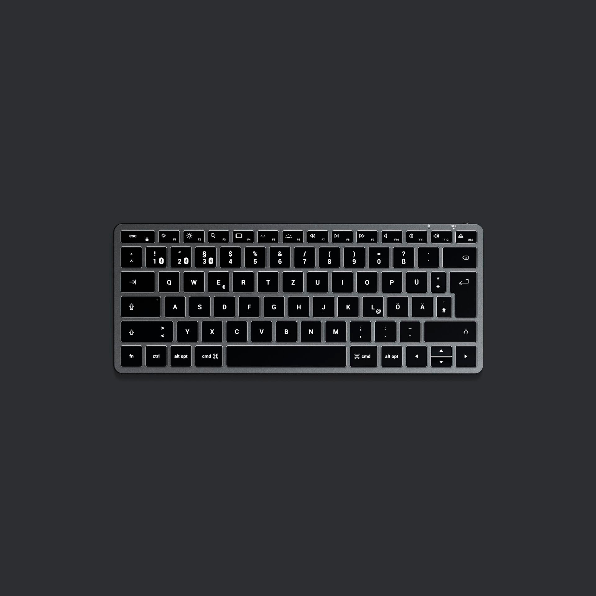 Satechi Tastatur »Slim X1 Bluetooth Keyboard-DE (German)«, (Multimedia-Tasten-USB-Anschluss-iOS Sondertasten-Funktionstasten)