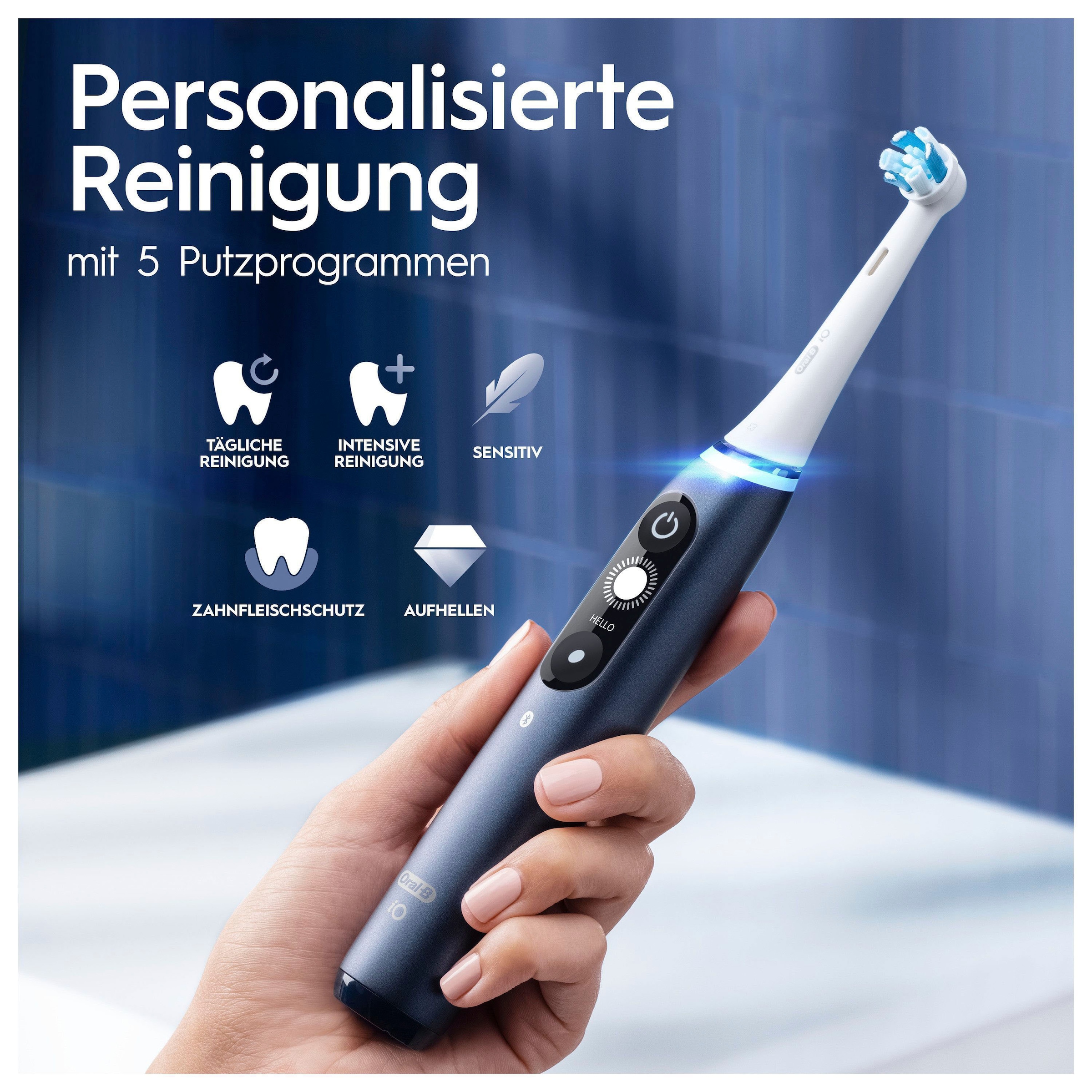 Oral B Elektrische Zahnbürste »iO Putzmodi, 2 Magnet-Technologie, | Aufsteckbürsten, mit Reiseetui 5 bestellen Display, St. BAUR 7«
