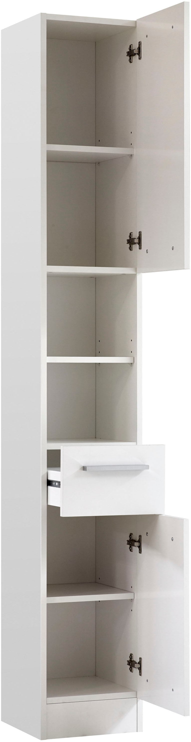 Saphir Badmöbel-Set »Quickset 335 6-teilig, Waschbeckenunterschrank mit LED-Spiegelschrank«, (6 St.), Hochschränke, Unterschrank, Hängeschrank, inkl. Türdämpfer, 13 Türen