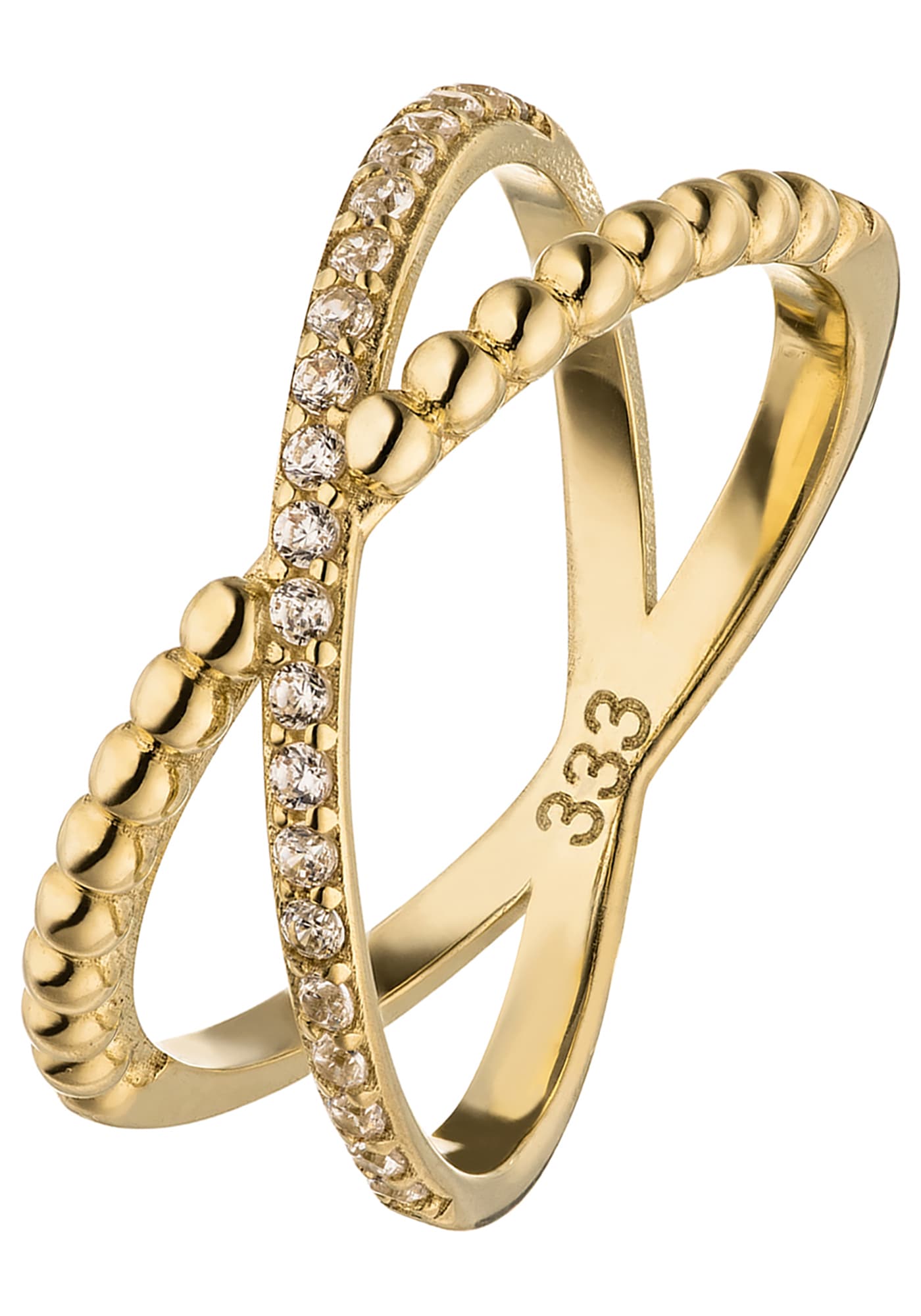 JOBO Ring X-Ring überkreuzt Yellow Gold 333 Size 54