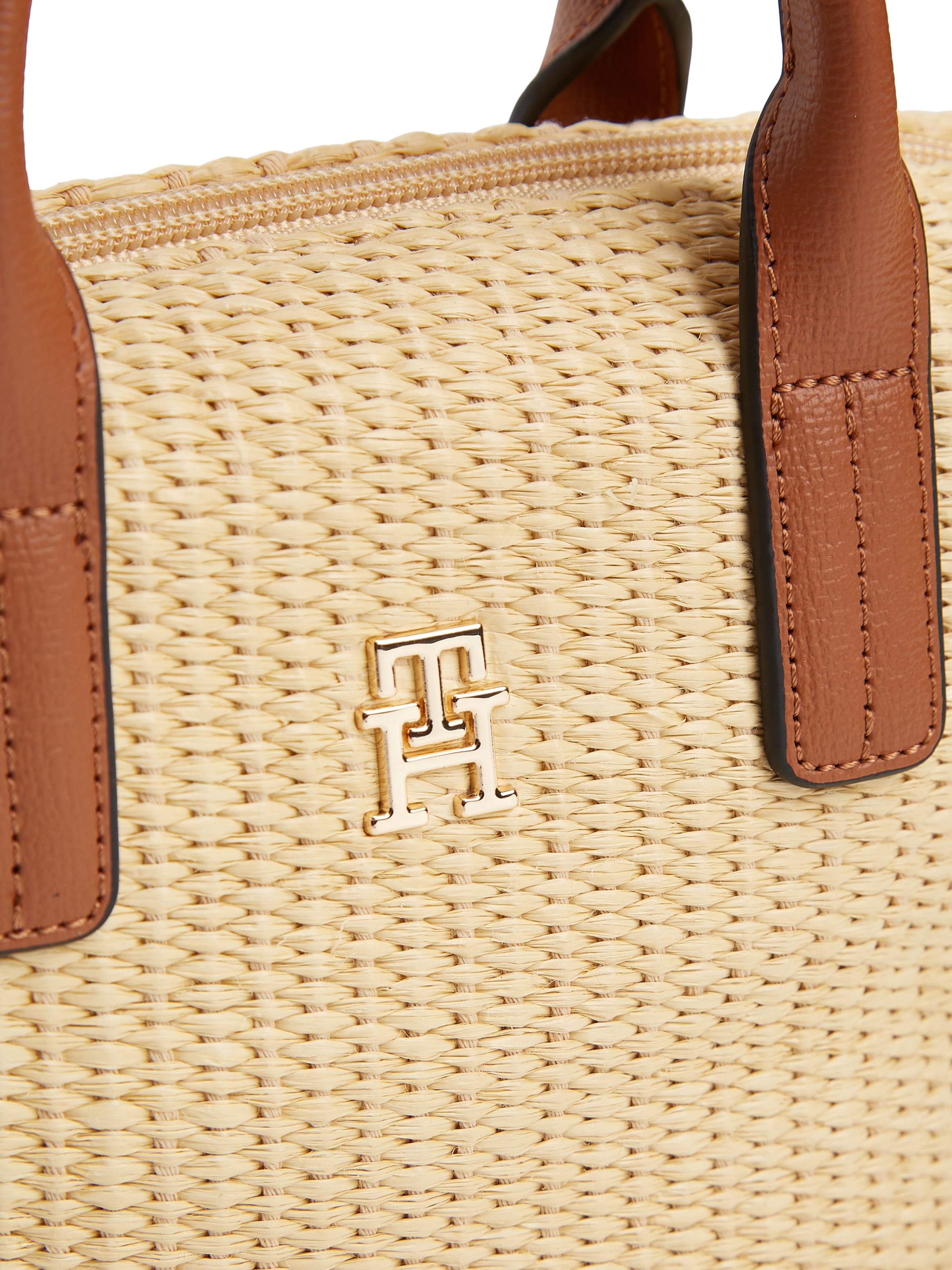Tommy Hilfiger Tragetasche »POPETTE MICRO TOTE RAFFIA« Damen Schultertasche, MiniBag, CrossBody in Flecht-Optik