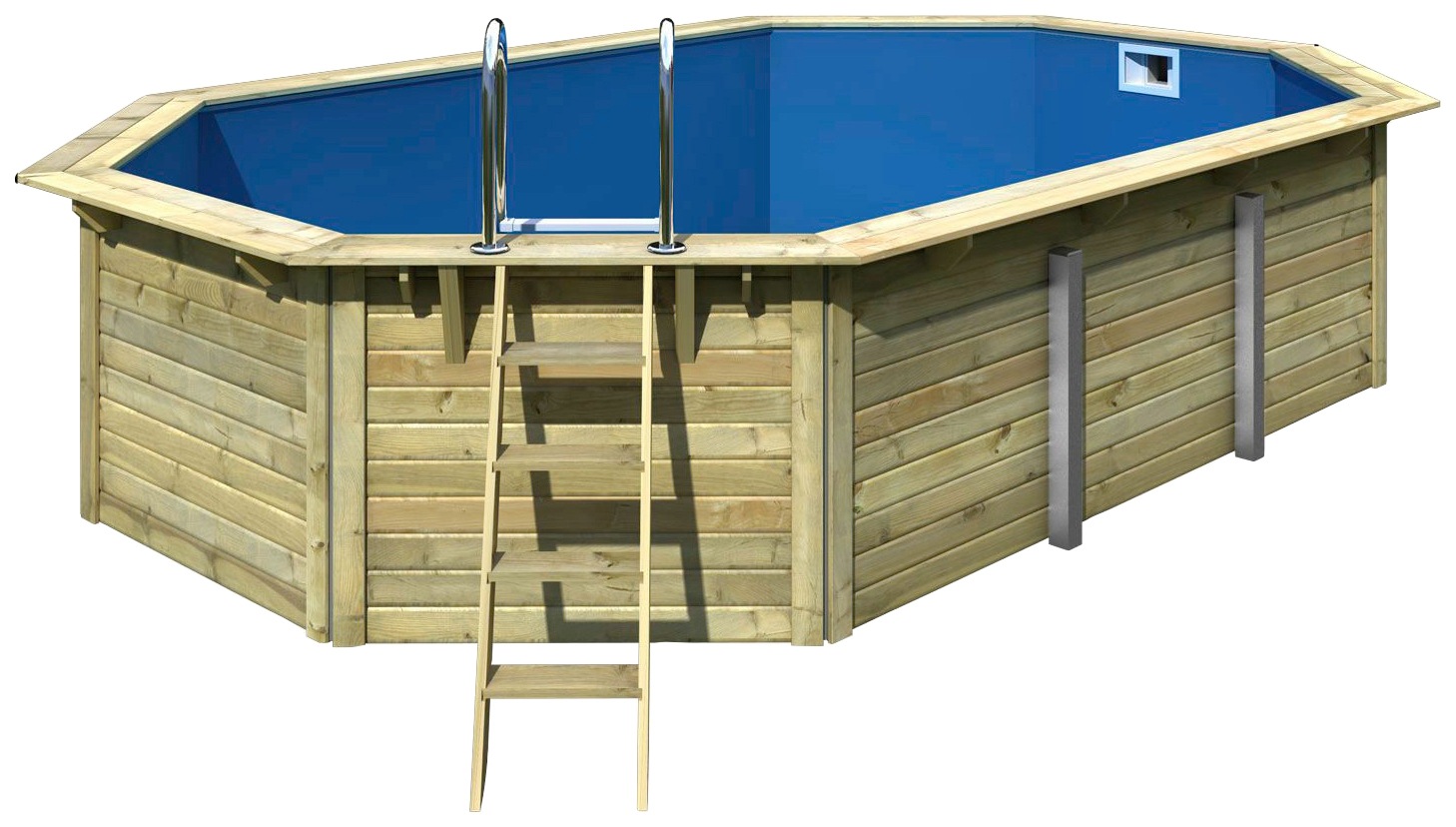 Karibu Achteckpool "MADRID V4" BxLxH: 611x400x124 cm günstig online kaufen