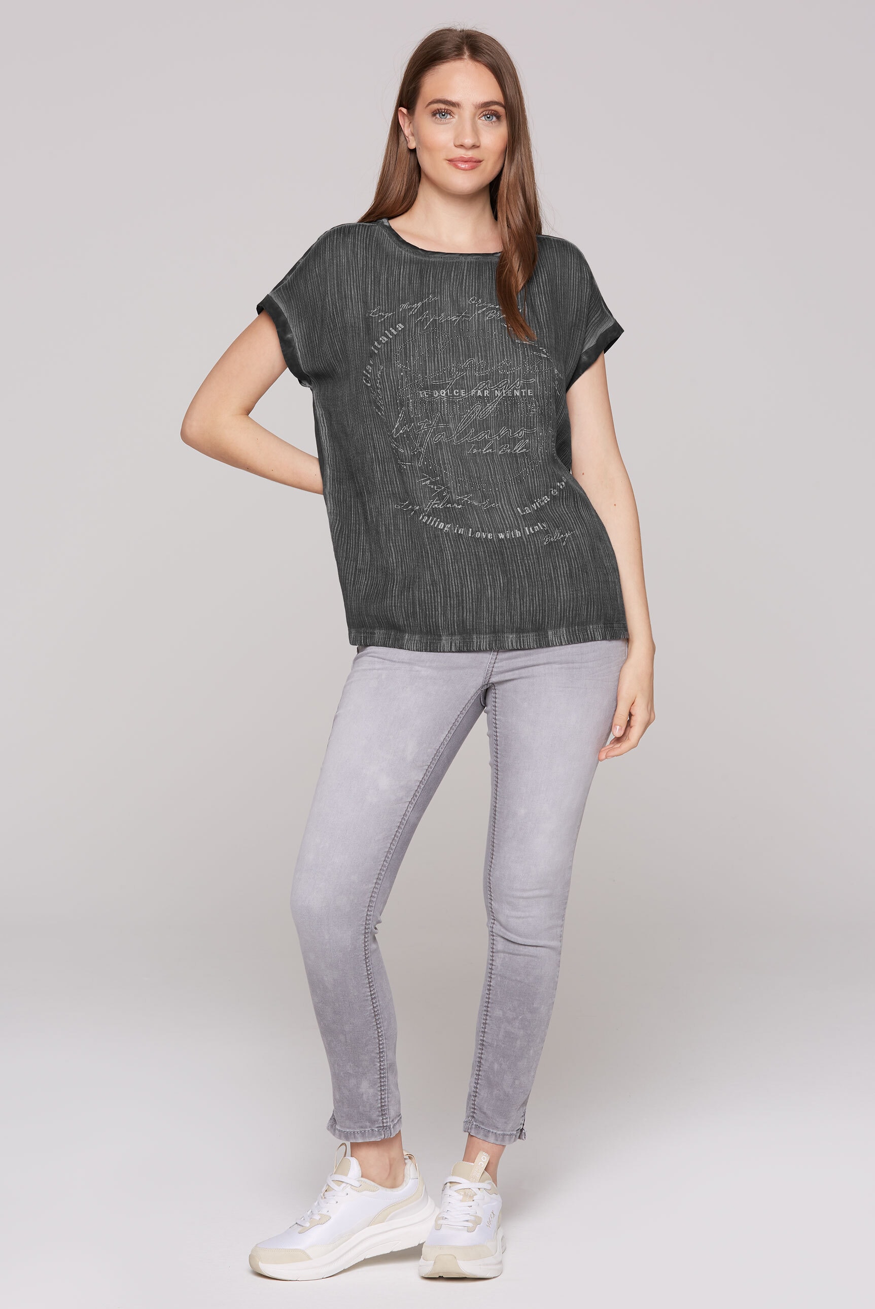 SOCCX Shirtbluse, mit Glitzersteinchen