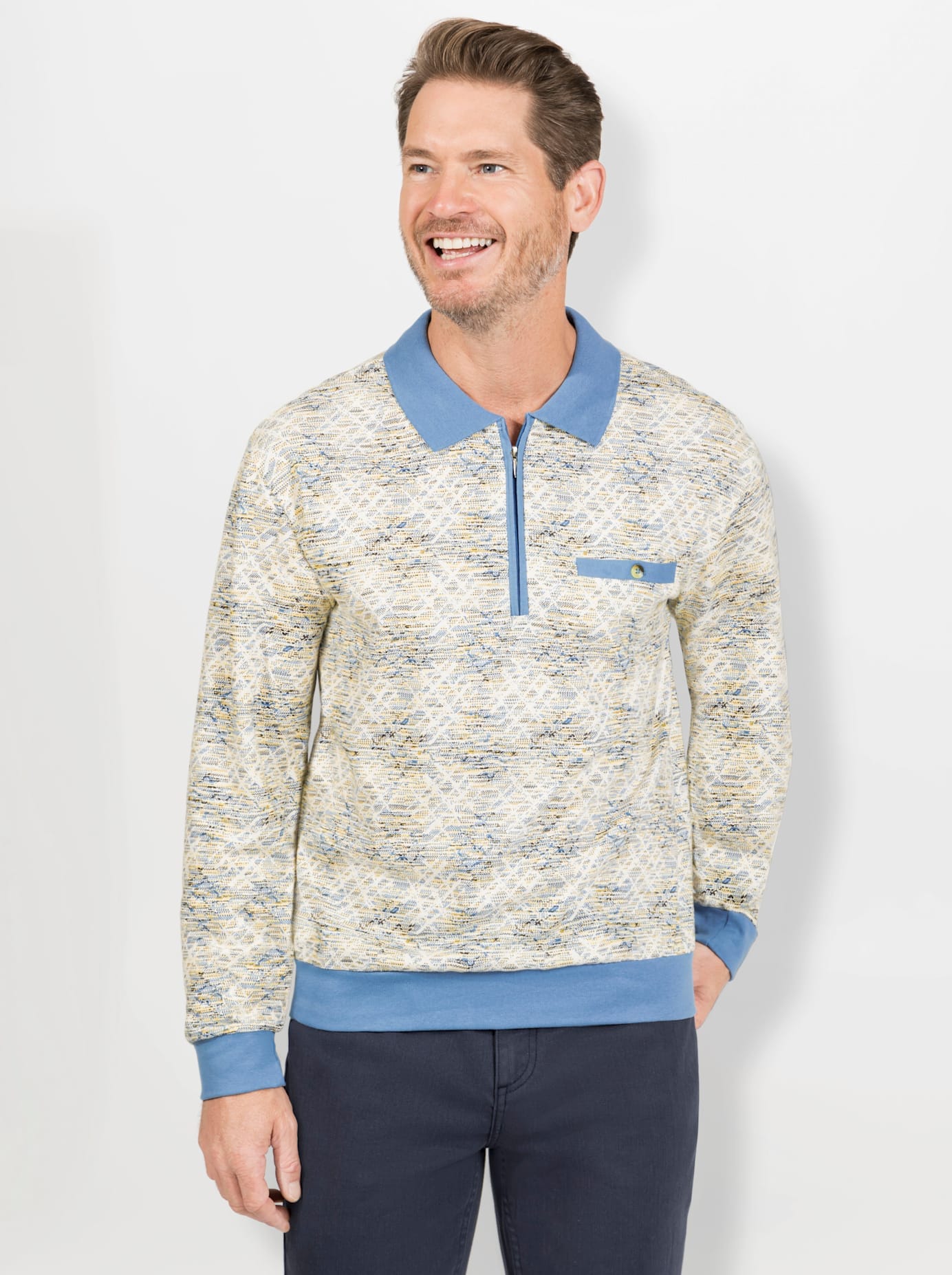 Marco Donati Poloshirt "Langarm-Poloshirt" 1 Stk. tlg. günstig online kaufen
