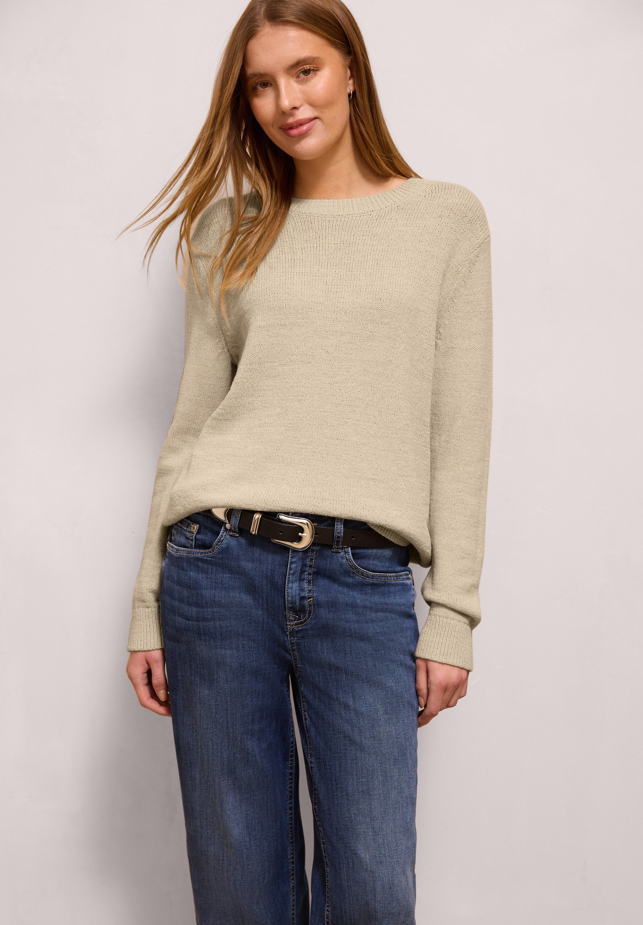 STREET ONE STUDIO Rundhalspullover Rundhalsausschnitt günstig online kaufen