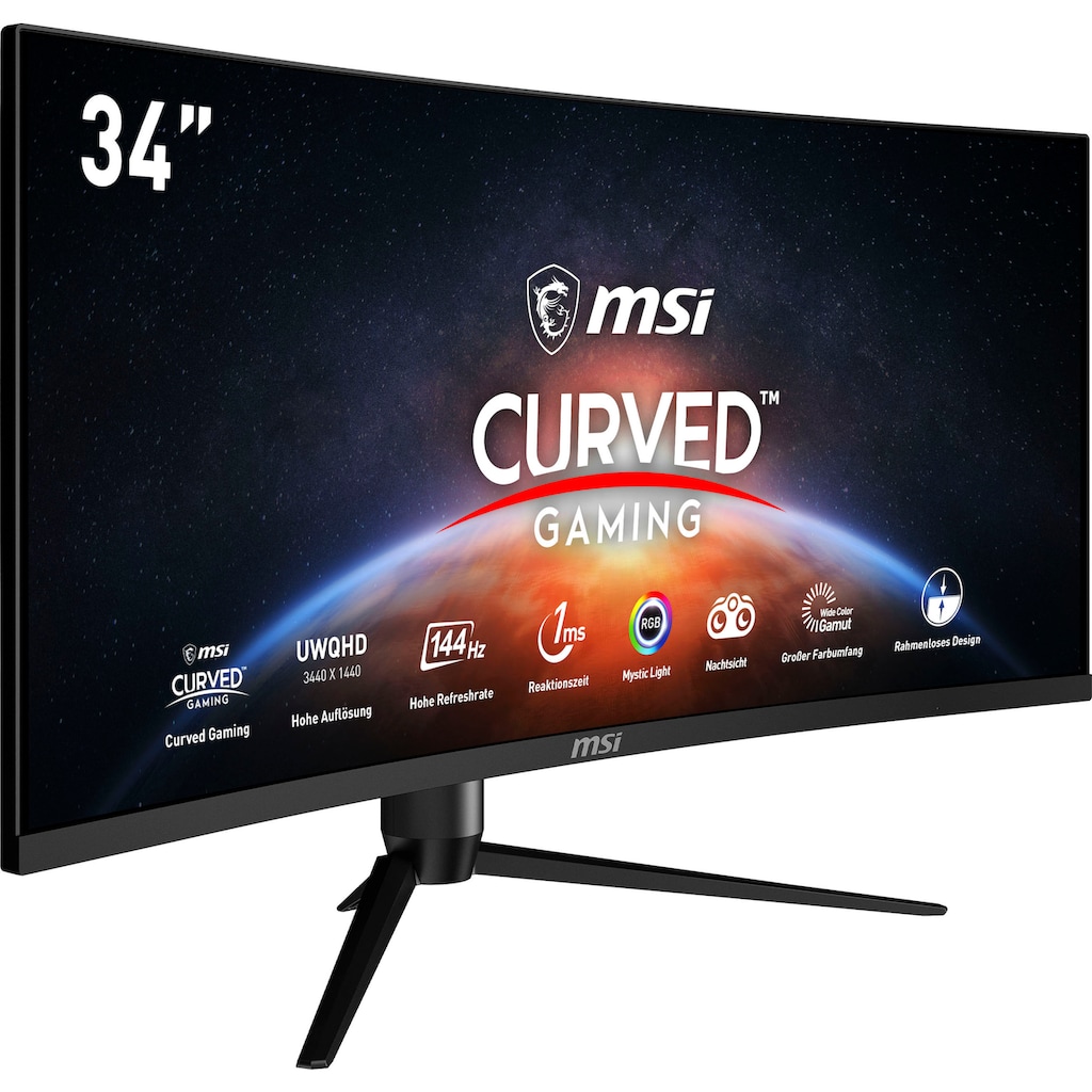 MSI Curved-Gaming-LED-Monitor »Optix MAG342CQR«, 86 cm/34 Zoll, 3440 x 1440 px, UWQHD, 1 ms Reaktionszeit, 144 Hz