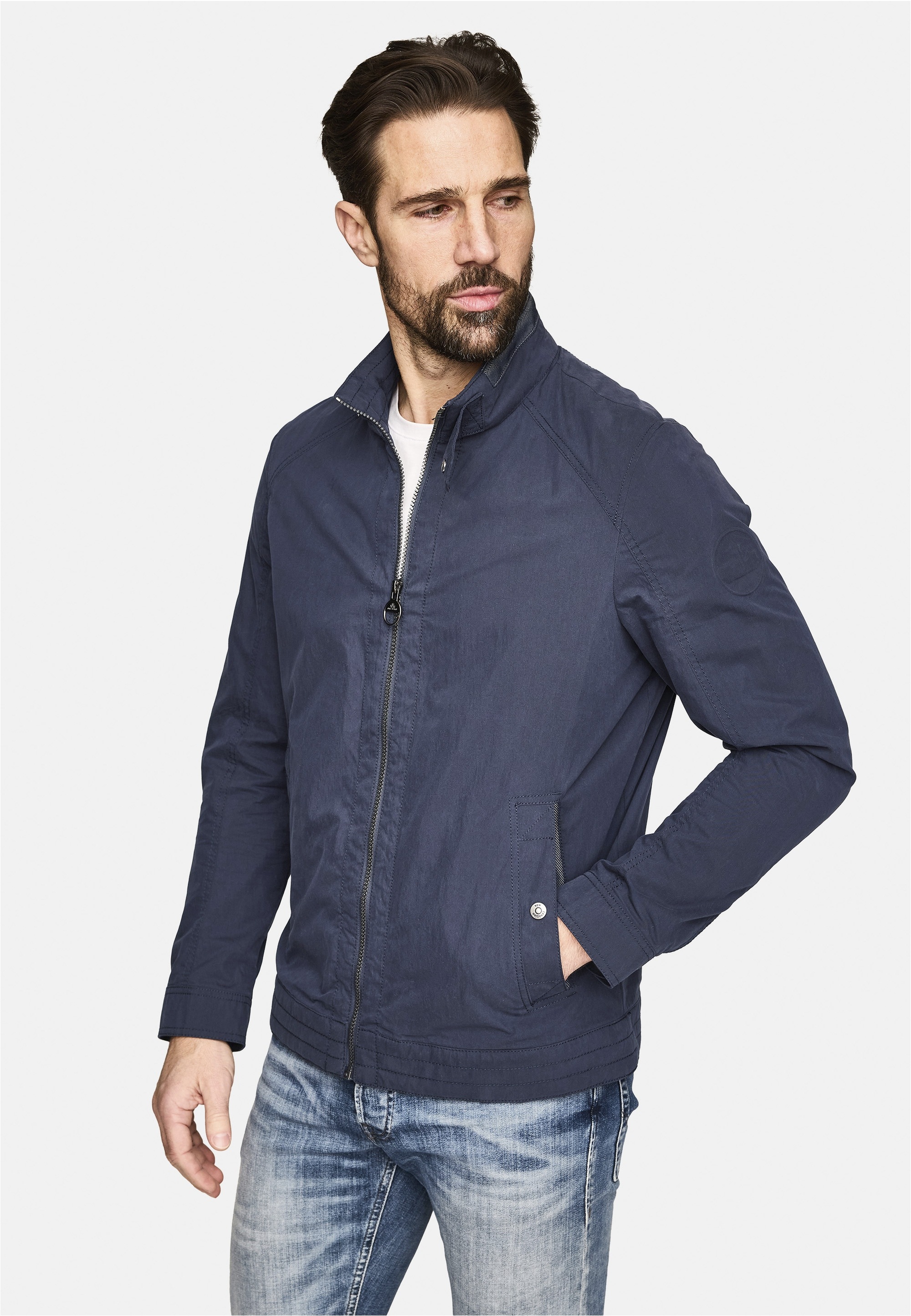 Outdoorjacke NEW CANADIAN "COTTON-MIX", Herren, Gr. 50, blau (dunkelblau), 70% Baumwolle, 30% Polyamid, unifarben, kurz, Jacken Outdoorjacke, mit angenehmem Netzfutter