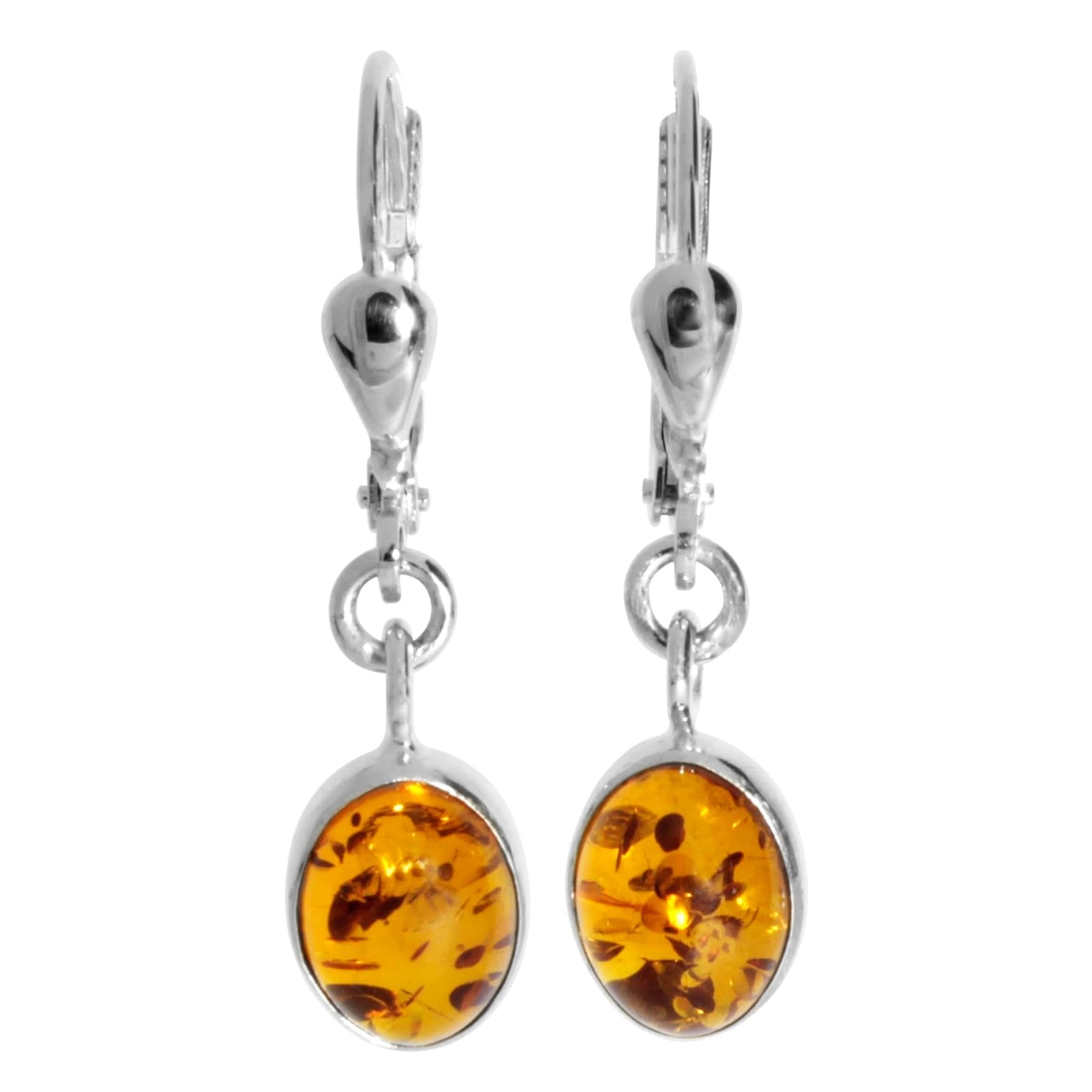 Paar Ohrhänger OSTSEE-SCHMUCK "Ostsee-Schmuck Ohrhänger Classic 8 x 6 mm", weiß, Ohrringe, Damen, 27x8mm, Silber 925 (Sterlingsilber)