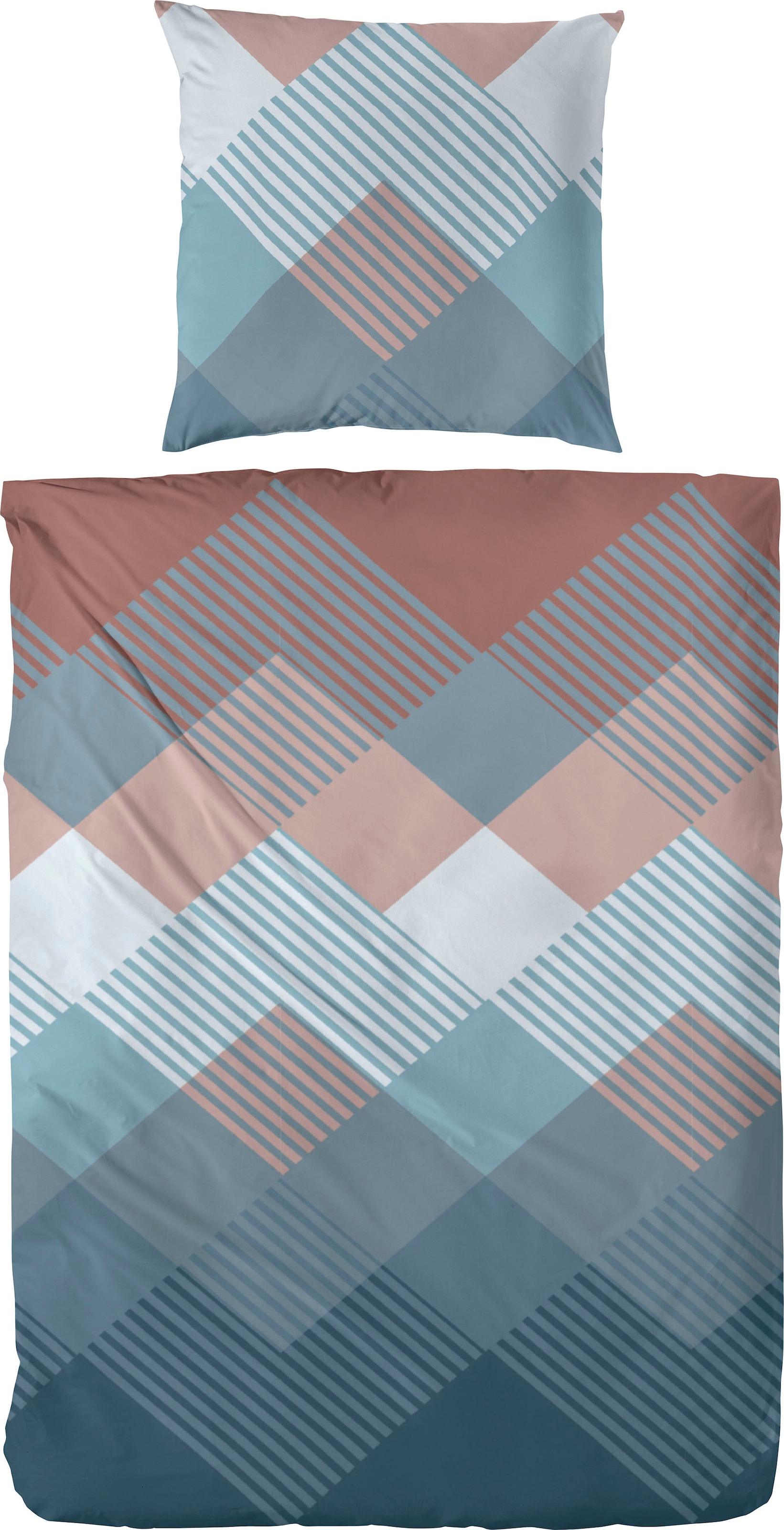 Primera Bettwäsche »Edelflanell-Bettwäsche Heritage«, (2 tlg.), Mit einem versetzten Rautenmuster