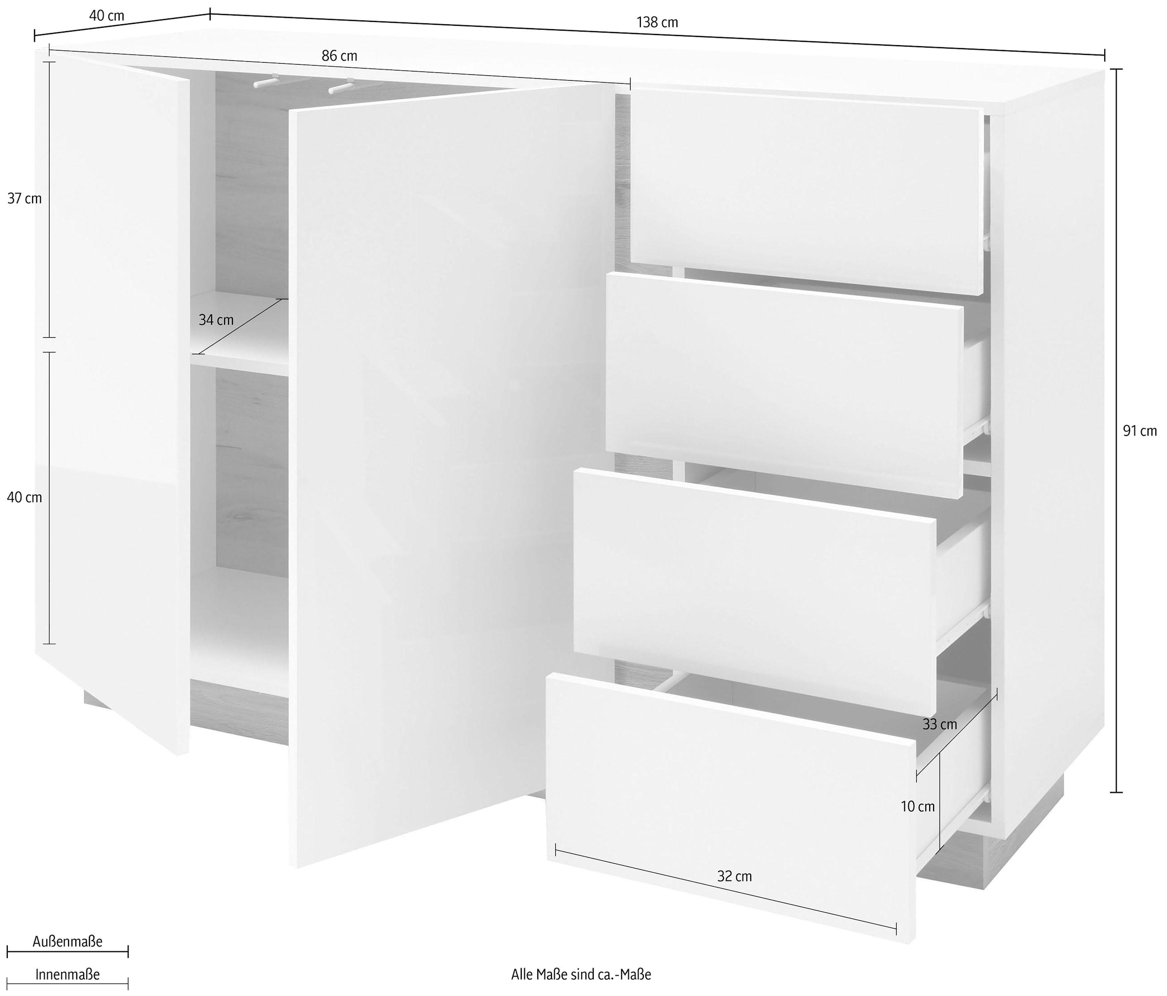 INOSIGN Sideboard »CLAiR Sideboard 53«, Breite 138 cm