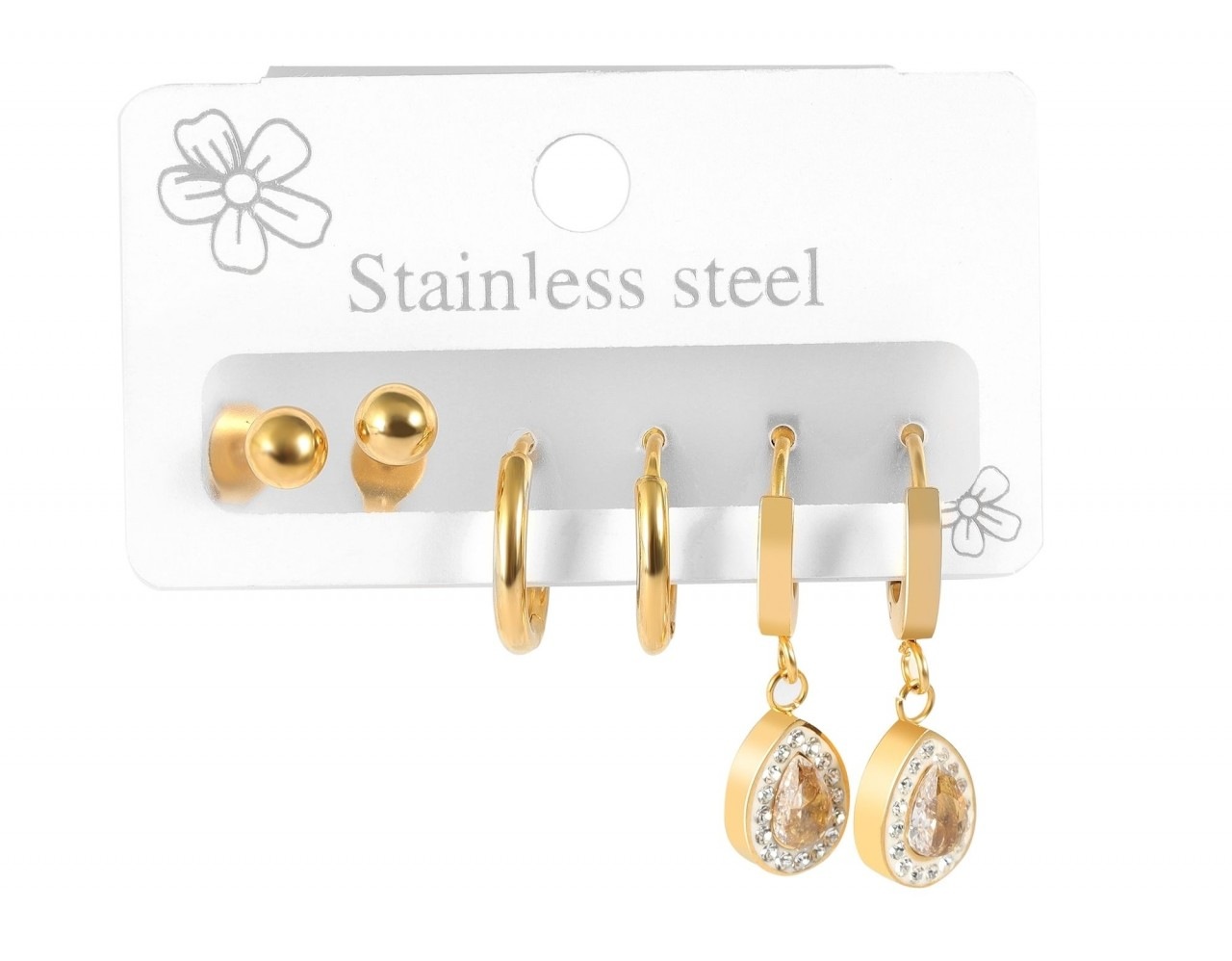 Paar Ohrhänger ADELIA´S "Damen Ohrstecker aus poliertem Edelstahl Ø 10 mm", silber, Ohrringe, Damen, Damen, Edelstahl 9