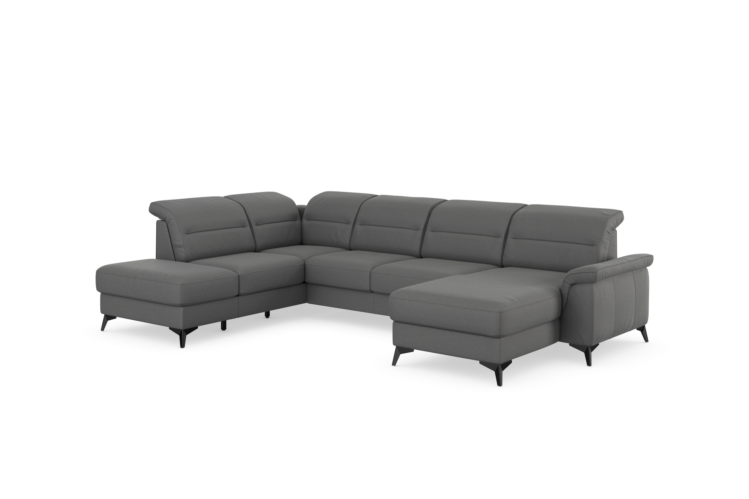 sit&more Wohnlandschaft »Sinatra U-Form« optional mit Kopfteilverstellung und Armteilfunktion, Metallfüße