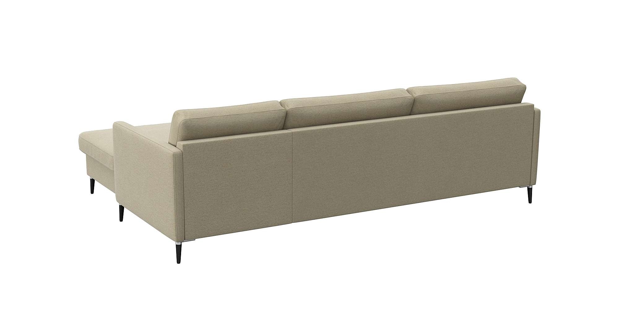 FLEXLUX Ecksofa »Fiore, super Sitzkomfort durch Kaltschaum im Sitz, L-Form«, schmale Armlehnen, Füße Alu+schwarz