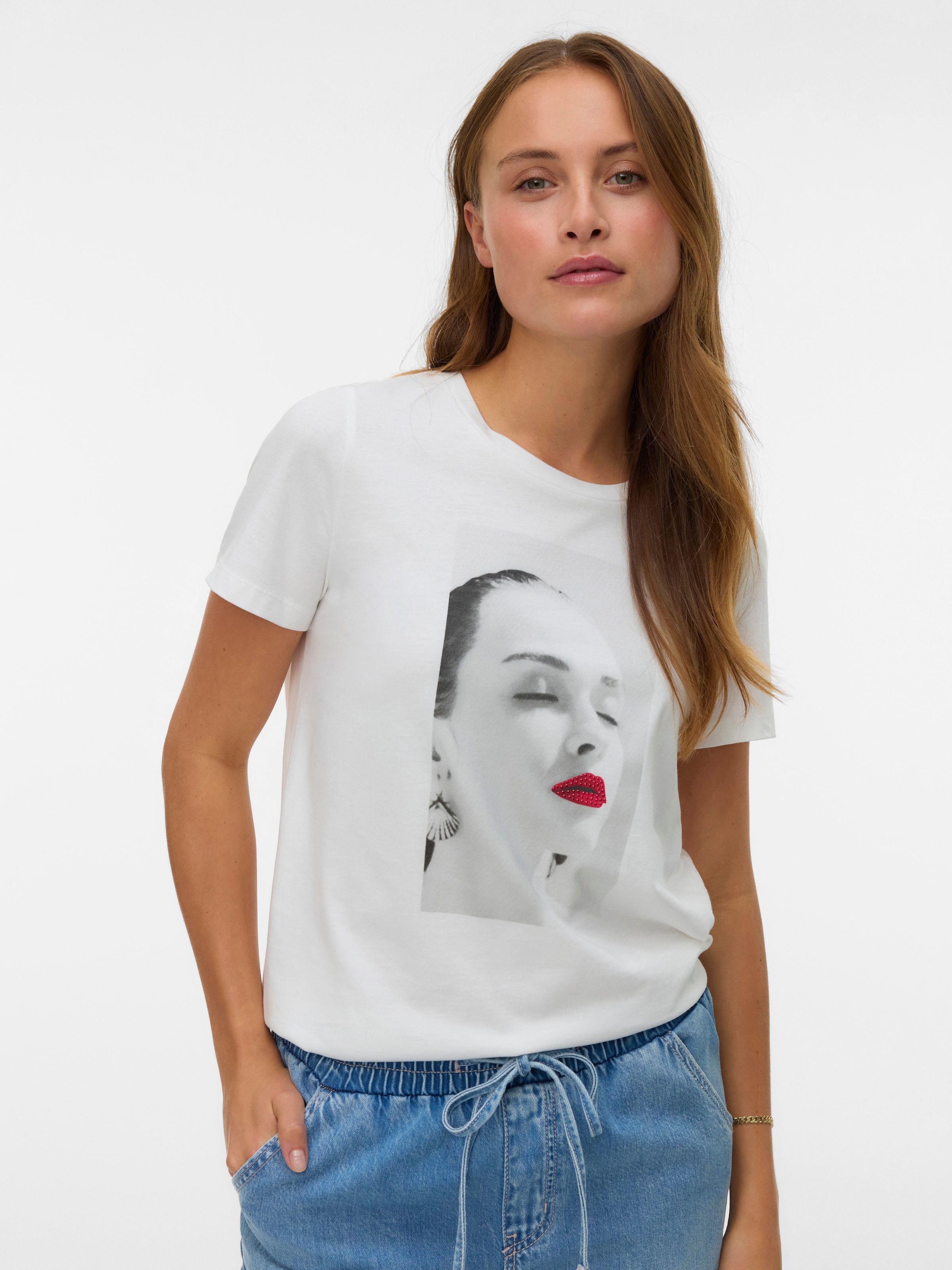 Vero Moda Kurzarmshirt "VMJAMAICA S/S T-SHIRT JRS BTQ" Baumwolle günstig online kaufen