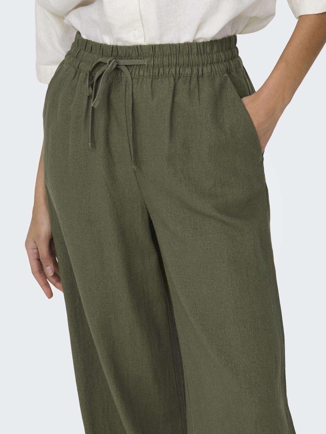 JDY Leinenhose »JDYSAY LINEN HW WIDE PANT WVN NOOS«