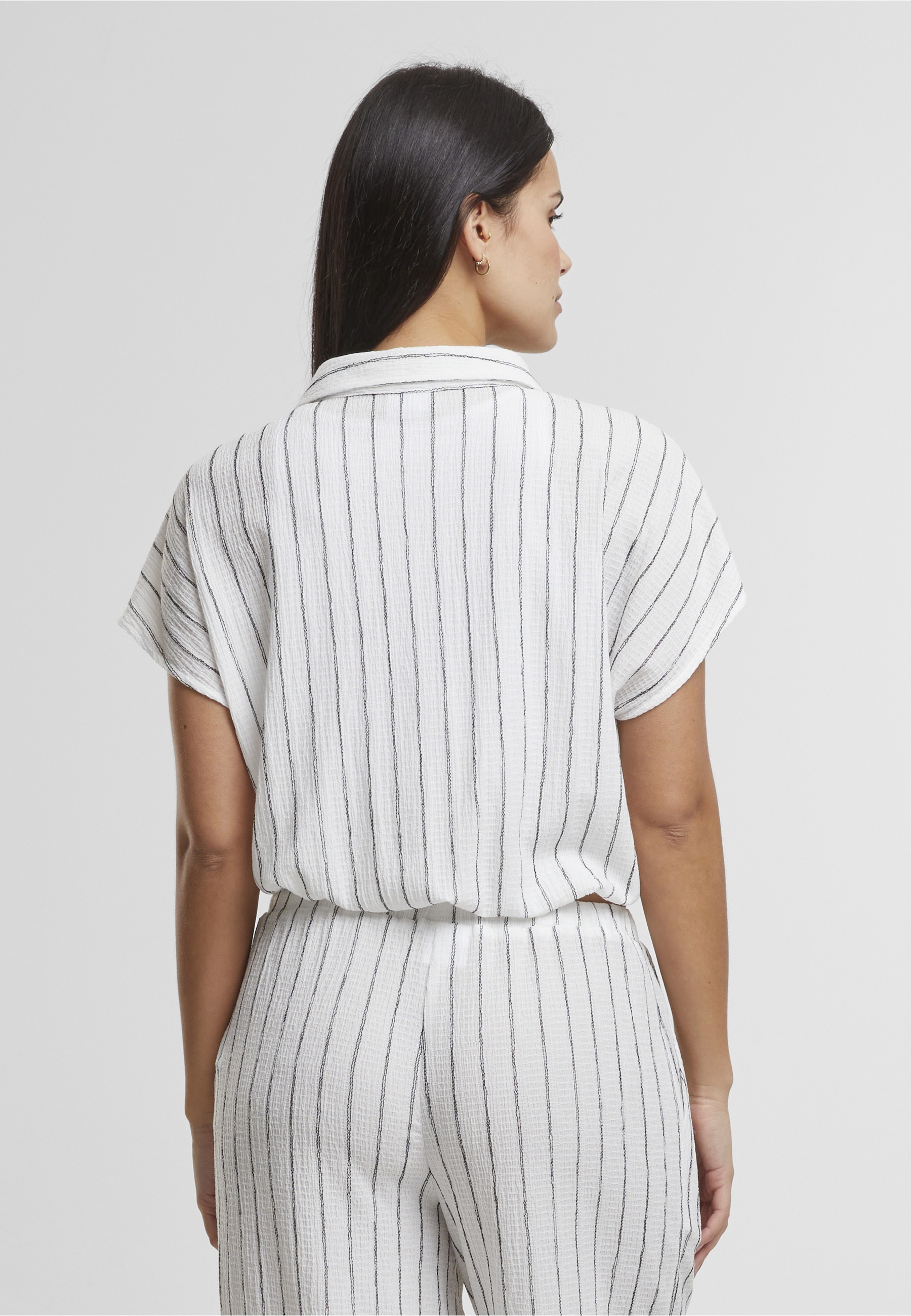 URBAN CLASSICS Klassische Bluse »Urban Classics Ladies Structured Striped Tied Blouse«