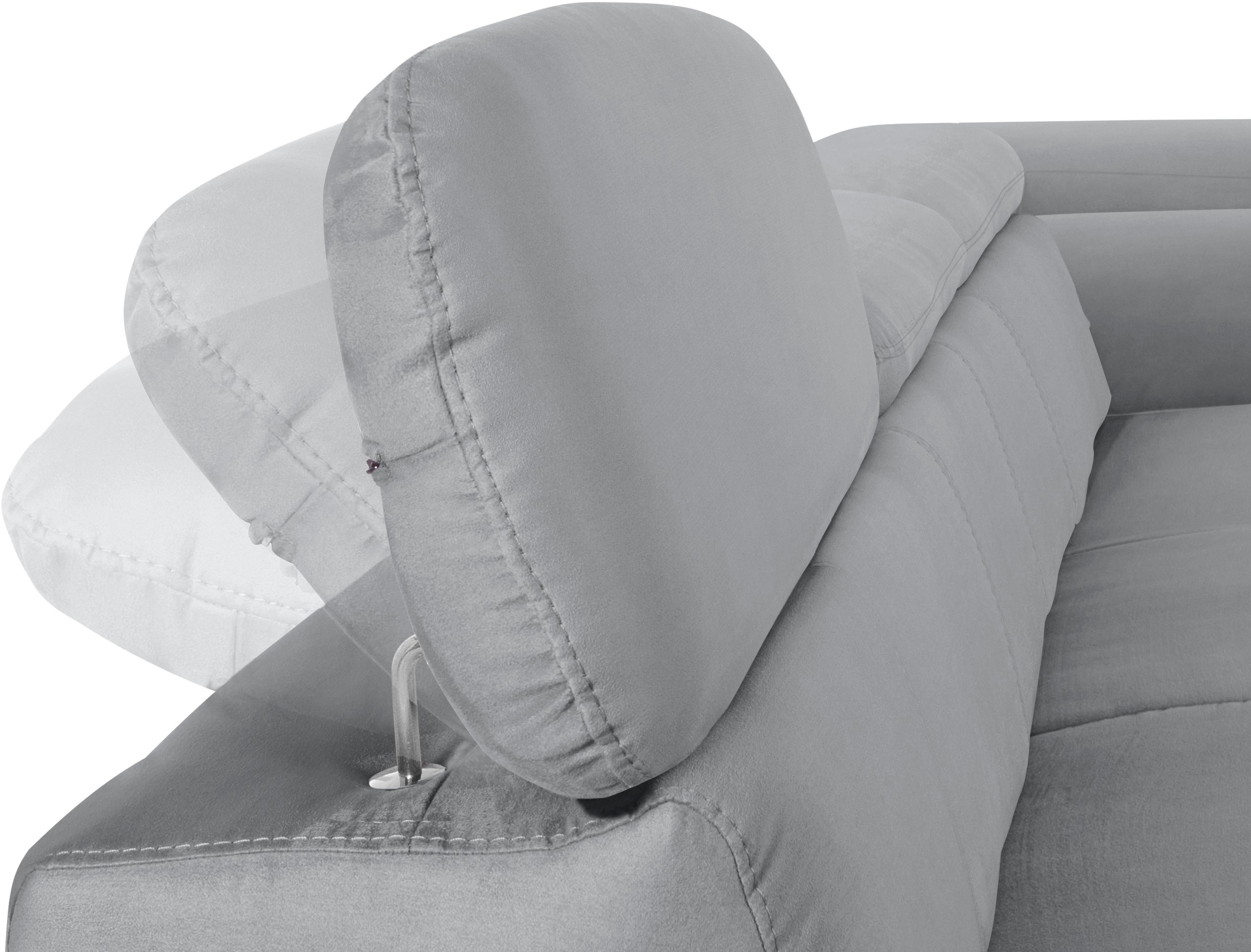 COTTA Ecksofa »Chef L-Form«, mit Kopfteilverstellung, edle Metallkufen, wahlweise mit Bettfunktion