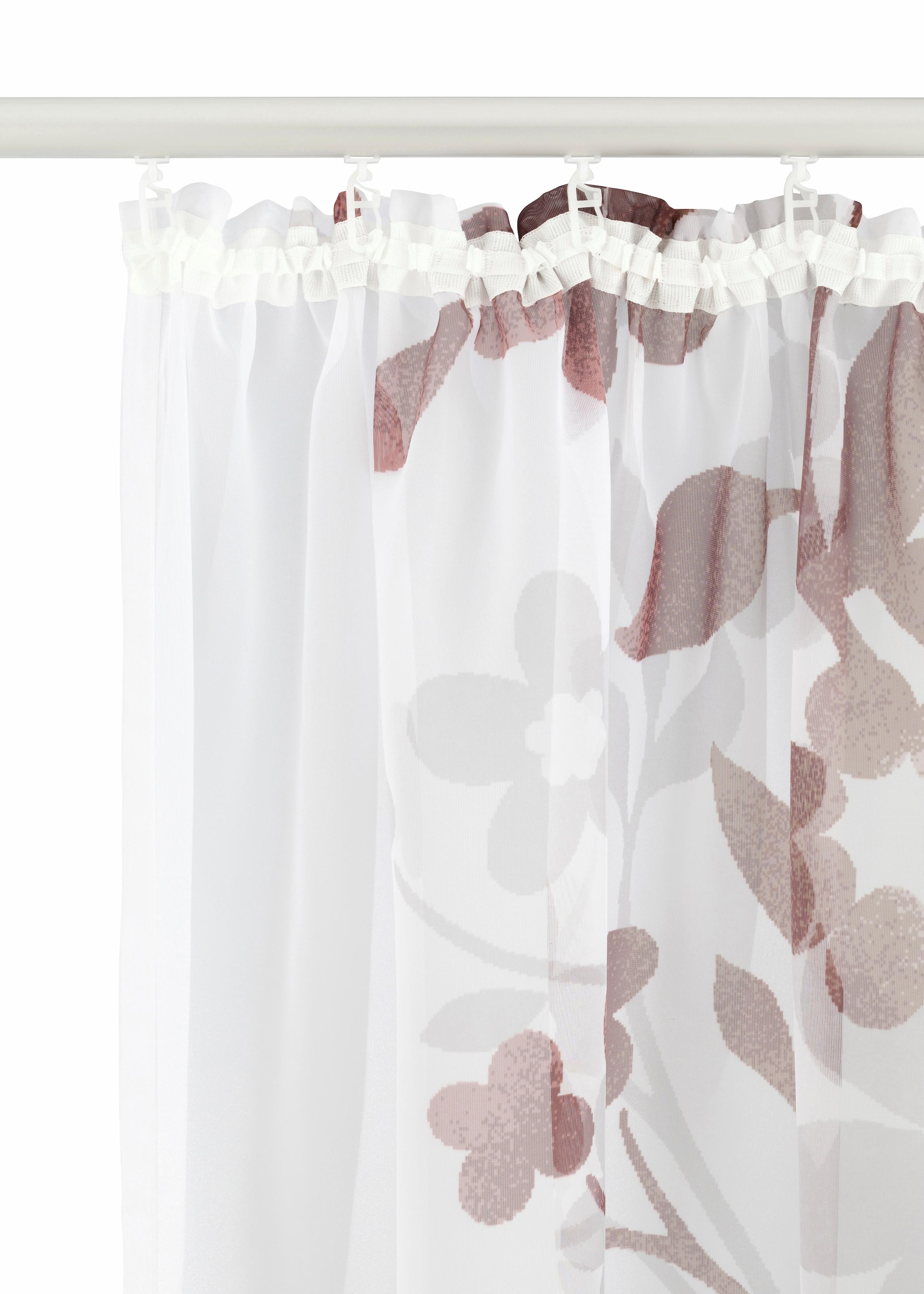 Home affaire Gardine »Ina«, (2 St.), transparent, 2-er Set, einseitig bedruckt, Voile