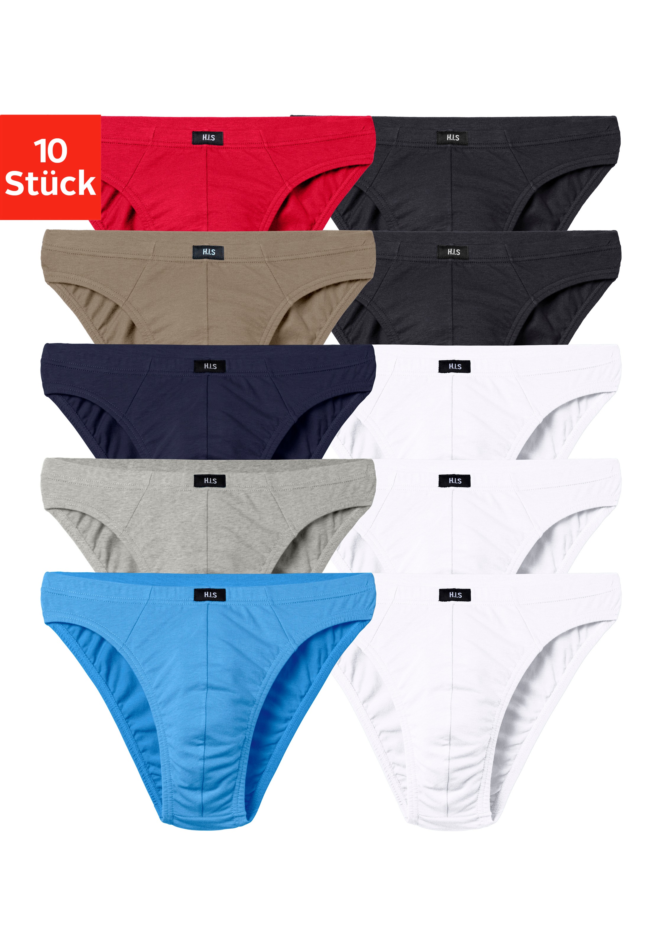 H.I.S Slip "Herren Minislip" Packung, 10 Stk. in Baumwoll-Mix