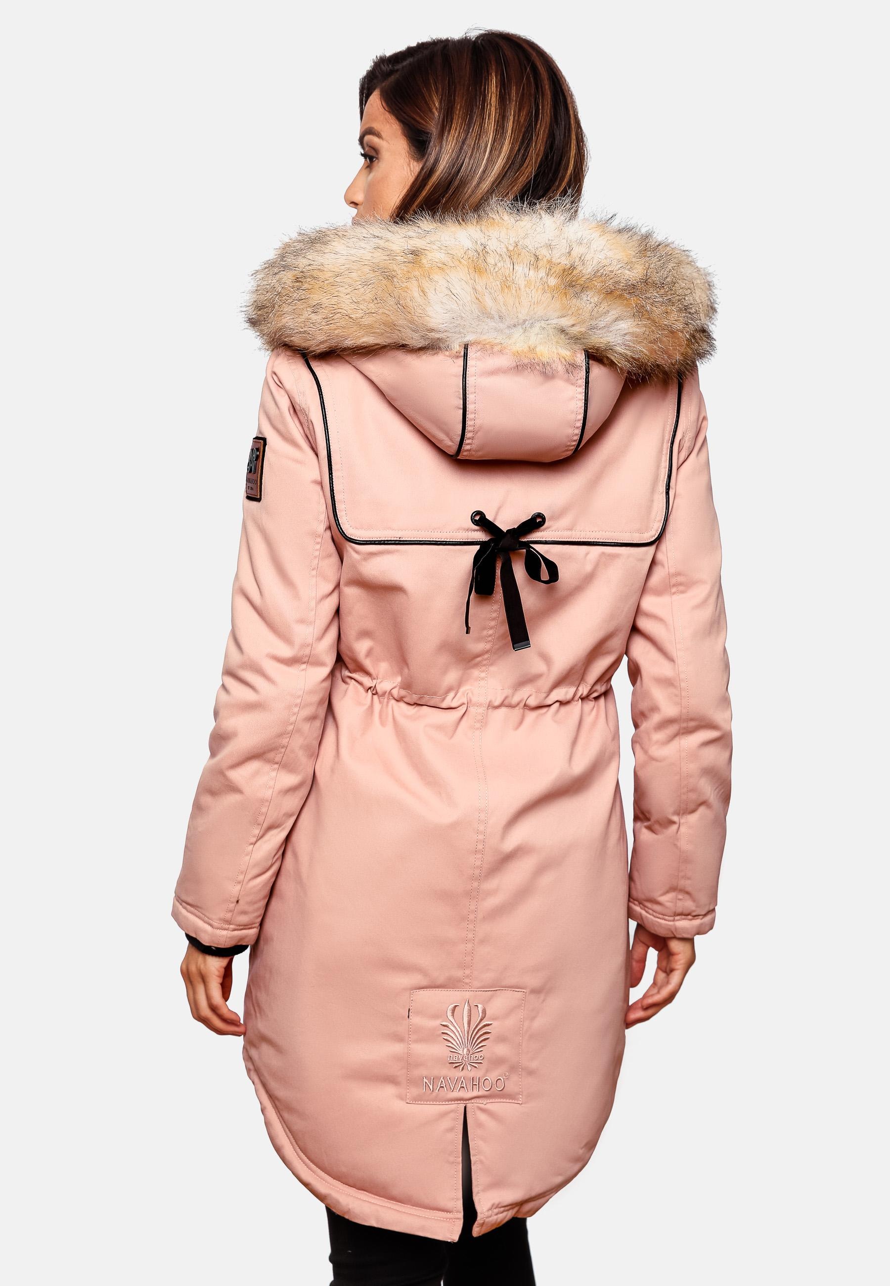 Navahoo Wintermantel »Bombii« stylischer Damen Winterparka mit Kunstfell-Kapuze
