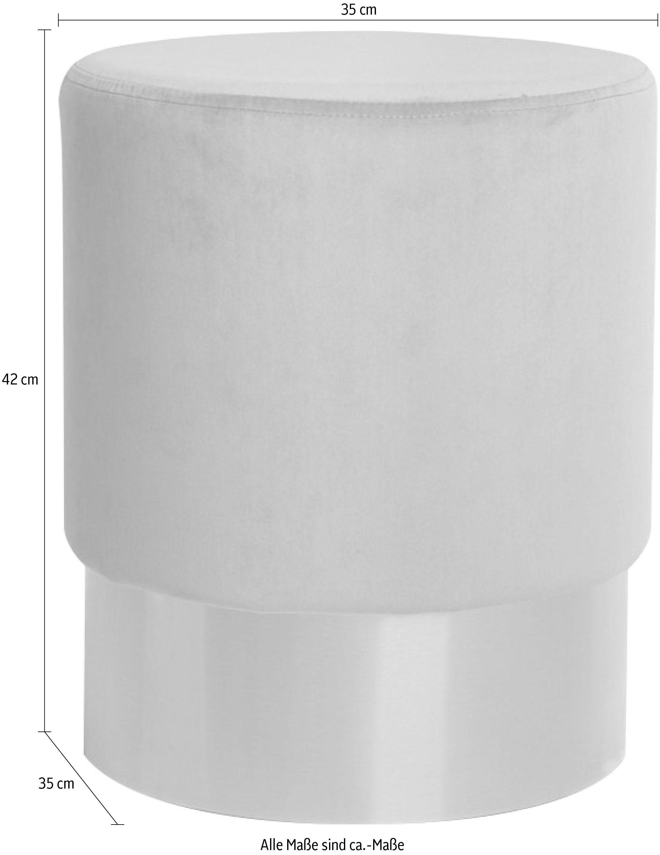 Kayoom Hocker »Nano 110, Hocker in stilvollem Design, runde Form, mit Fuß aus Metall«, (1 St.), Golz Akzente, mit pflegeleichtem Stoffbezug, runde Form
