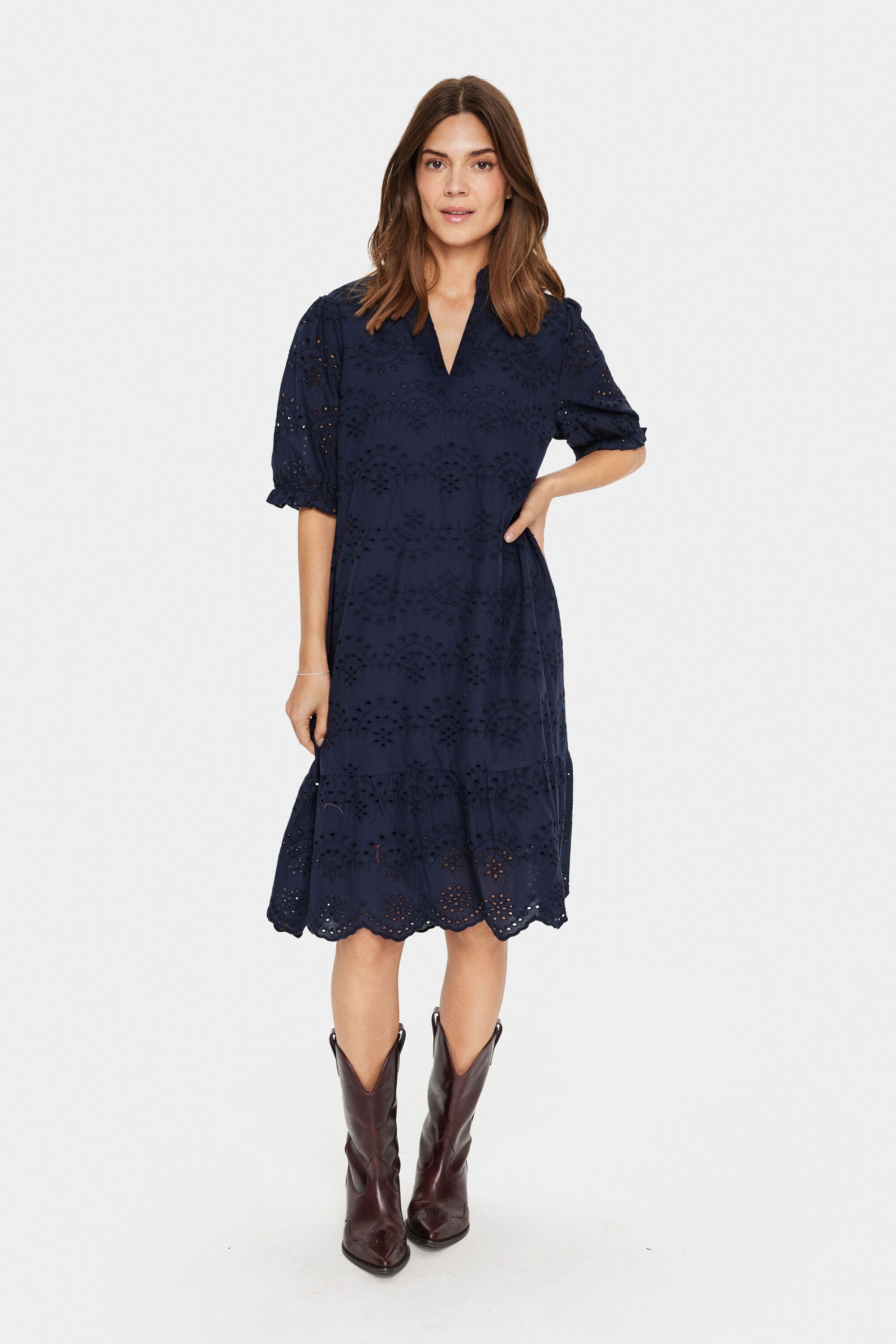Saint Tropez Midikleid »Damen Kleid GeleksaSZ«