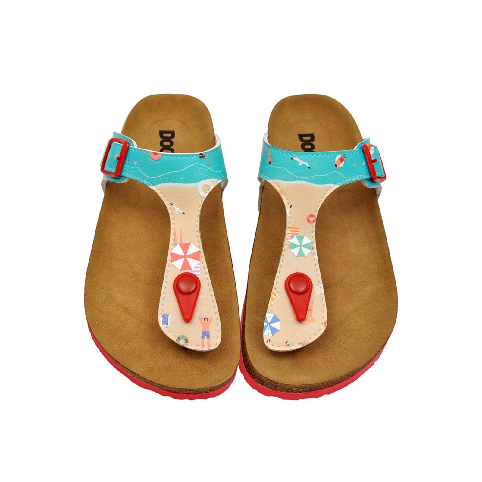 DOGO Zehentrenner »Lila Zehentrenner Yabara With Fish Damen Sandalen«, Vegan