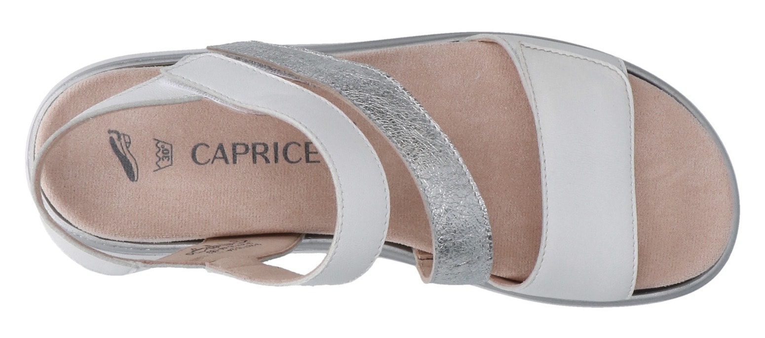 Caprice Riemchensandale, Keilsandalette, Bequemschuh, Sommerschuh im Metallic-Look