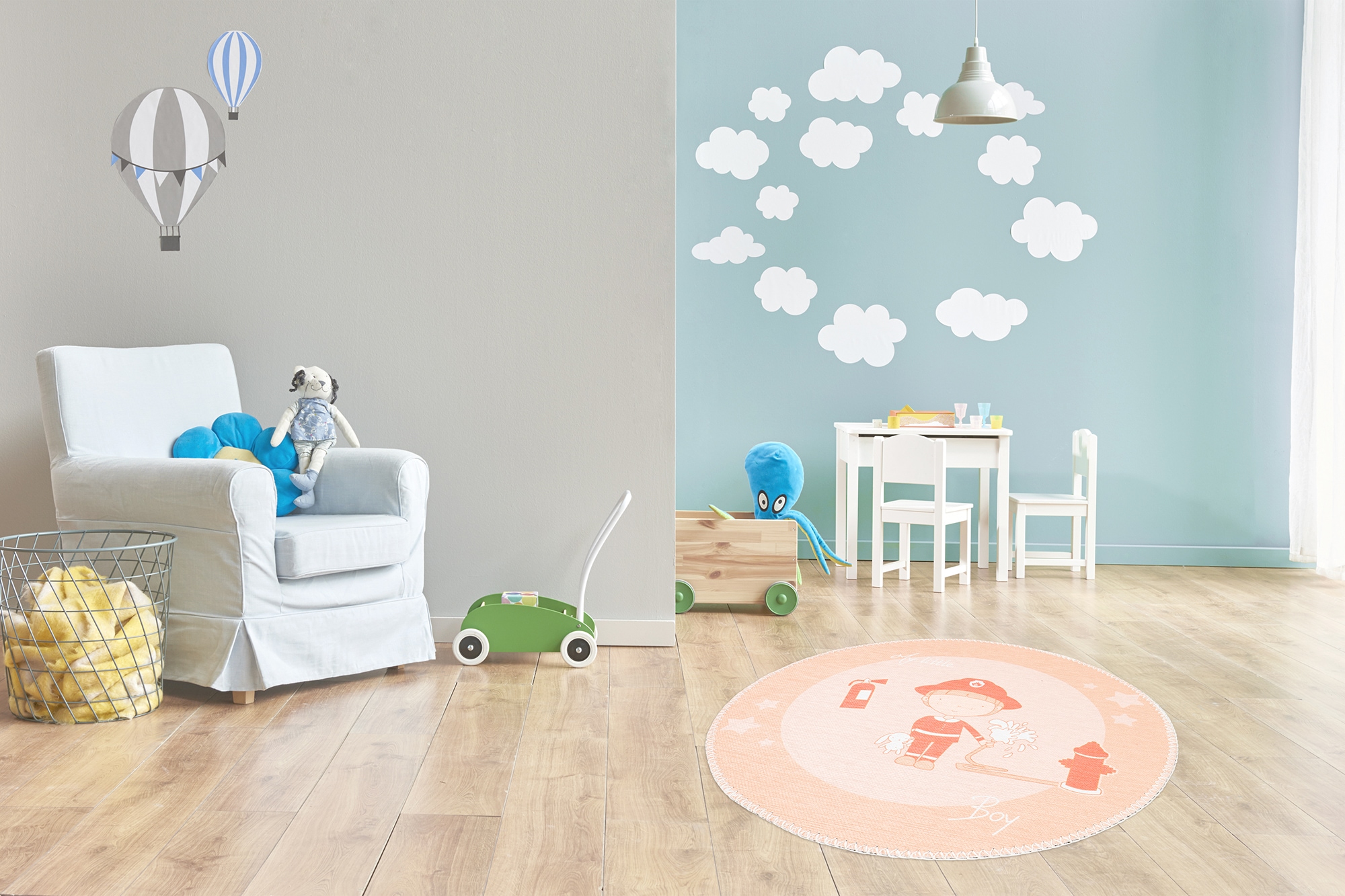 Arte Espina Kinderteppich »Bambini 100«, rund, Fantasievoll bedruckter Kinderteppich, angenehme Haptik