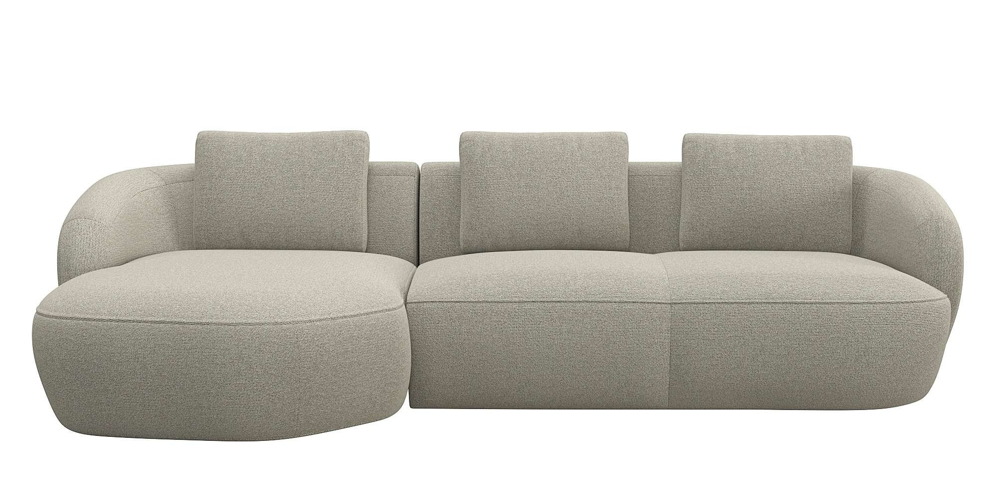 FLEXLUX Wohnlandschaft "Torino, rund, L-Form, Sofa-Ecke mit Recamiere, Long günstig online kaufen