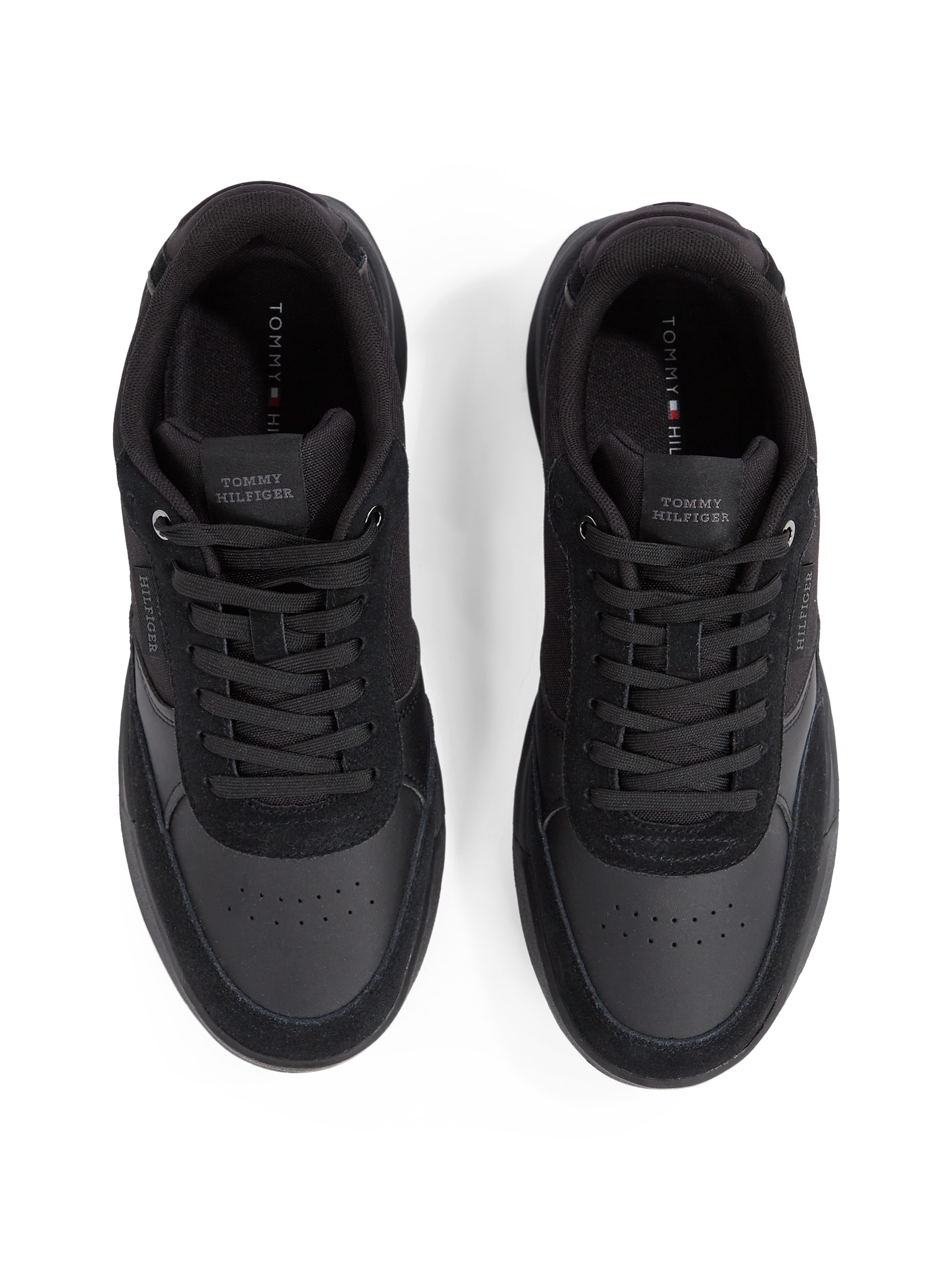 Tommy Hilfiger Sneaker »RETRO RUNNER MIX RWB«, Freizeitschuh, Halbschuh, Schnürschuh mit gepolstertem Schaftrand