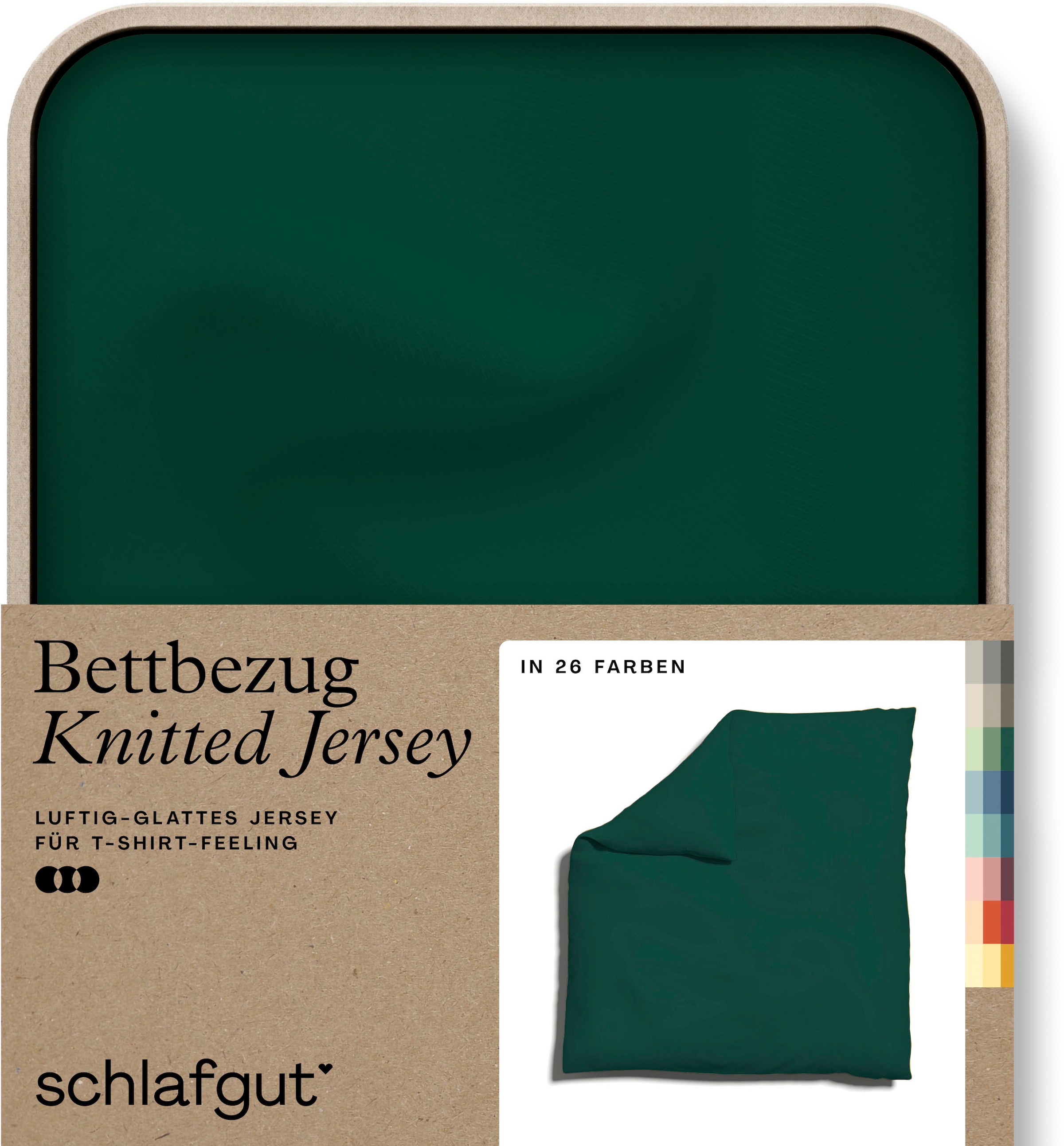 Bettbezug »Knitted Jersey uni, aus Bio-Baumwolle mit Elasthan, Reißverschluss«, (1...