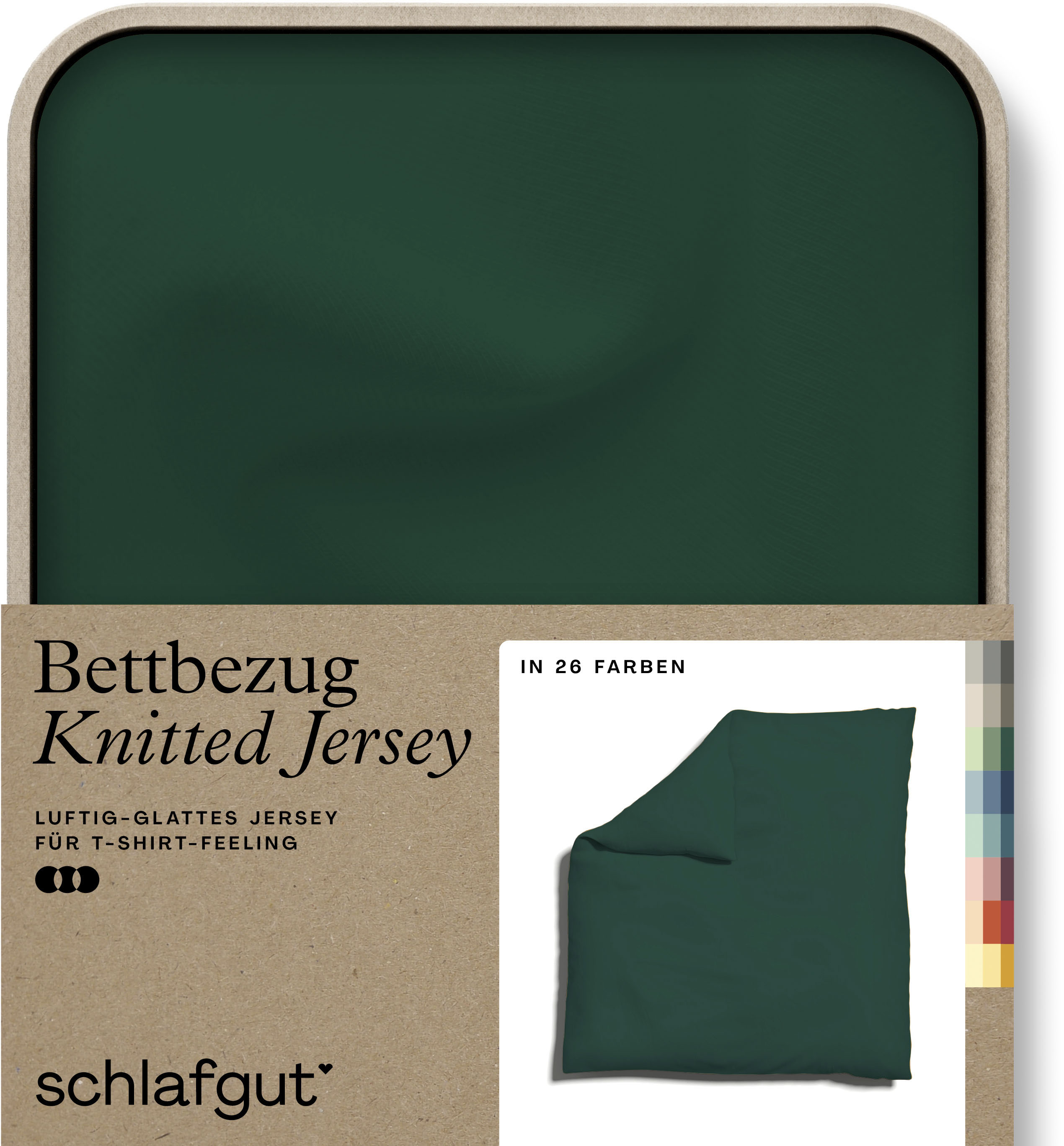 Schlafgut 1100000002199 "Premium Bettbezug Knitted Jersey (1 St)" Ton-in-Ton Reißverschluss, Bio-Baumwolle mit Elasthan, Uni, OEKO Tex