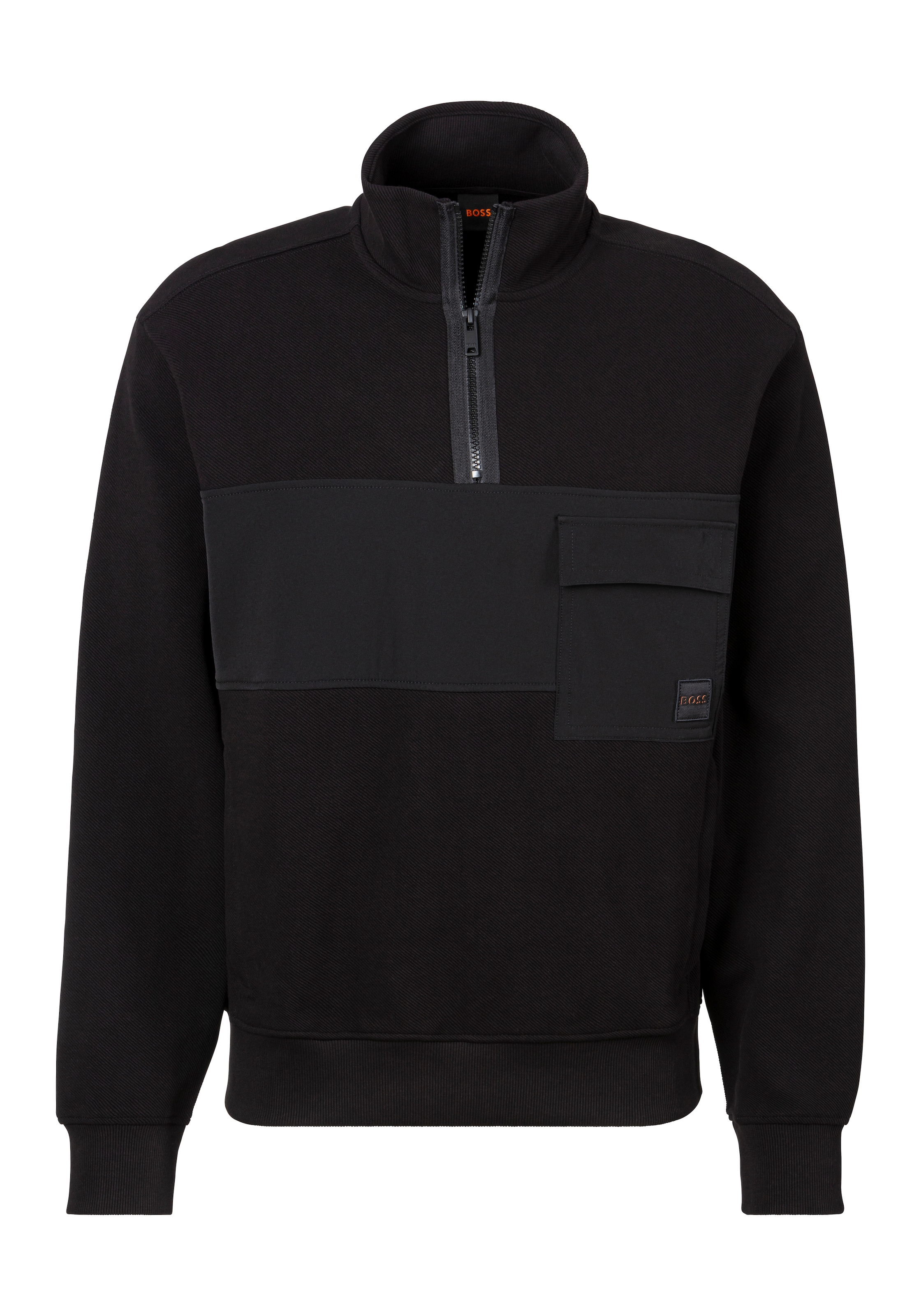 BOSS ORANGE Sweatshirt »Sweatshirt Ze_Nylonhem 1«, mit Reißverschluss
