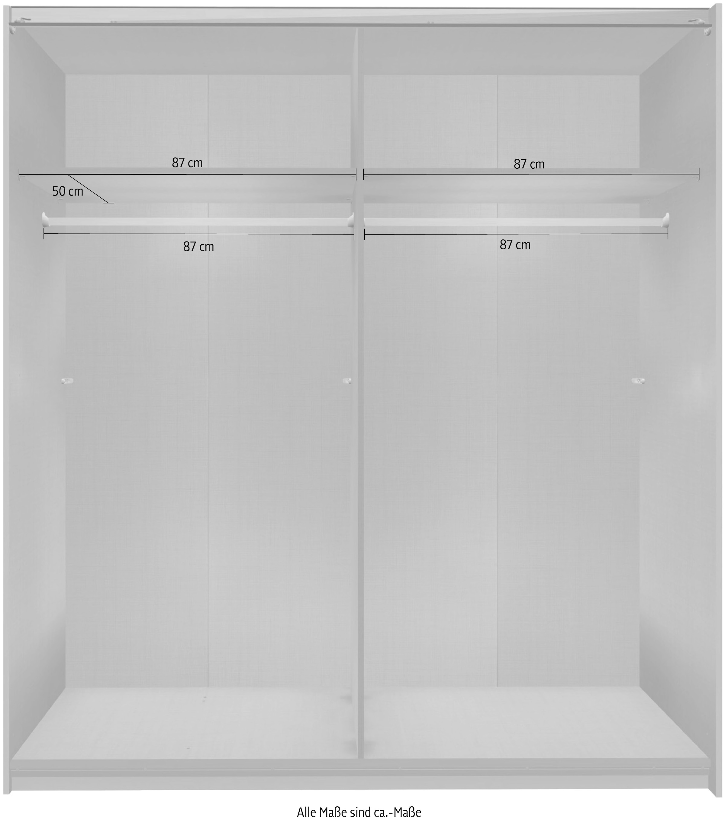 Wimex Schwebetürenschrank »Dundee, Glitzern und Funkeln im Schlafzimmer durch Strassdekor«, Kleiderschrank mit Spiegel, 180x64x198cm, Made in Germany