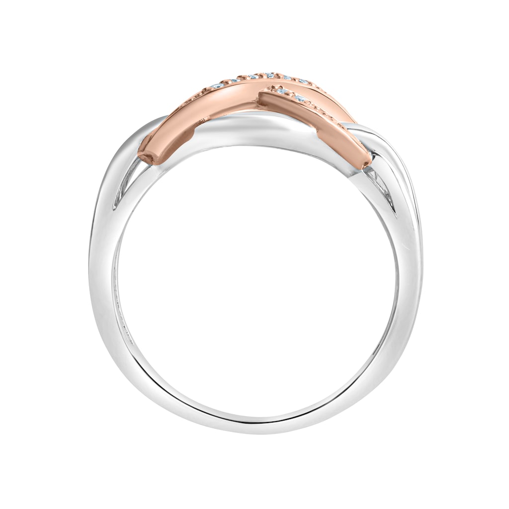 Zeeme Fingerring »925/- Sterling Silber 2-farbig Zirkonia«