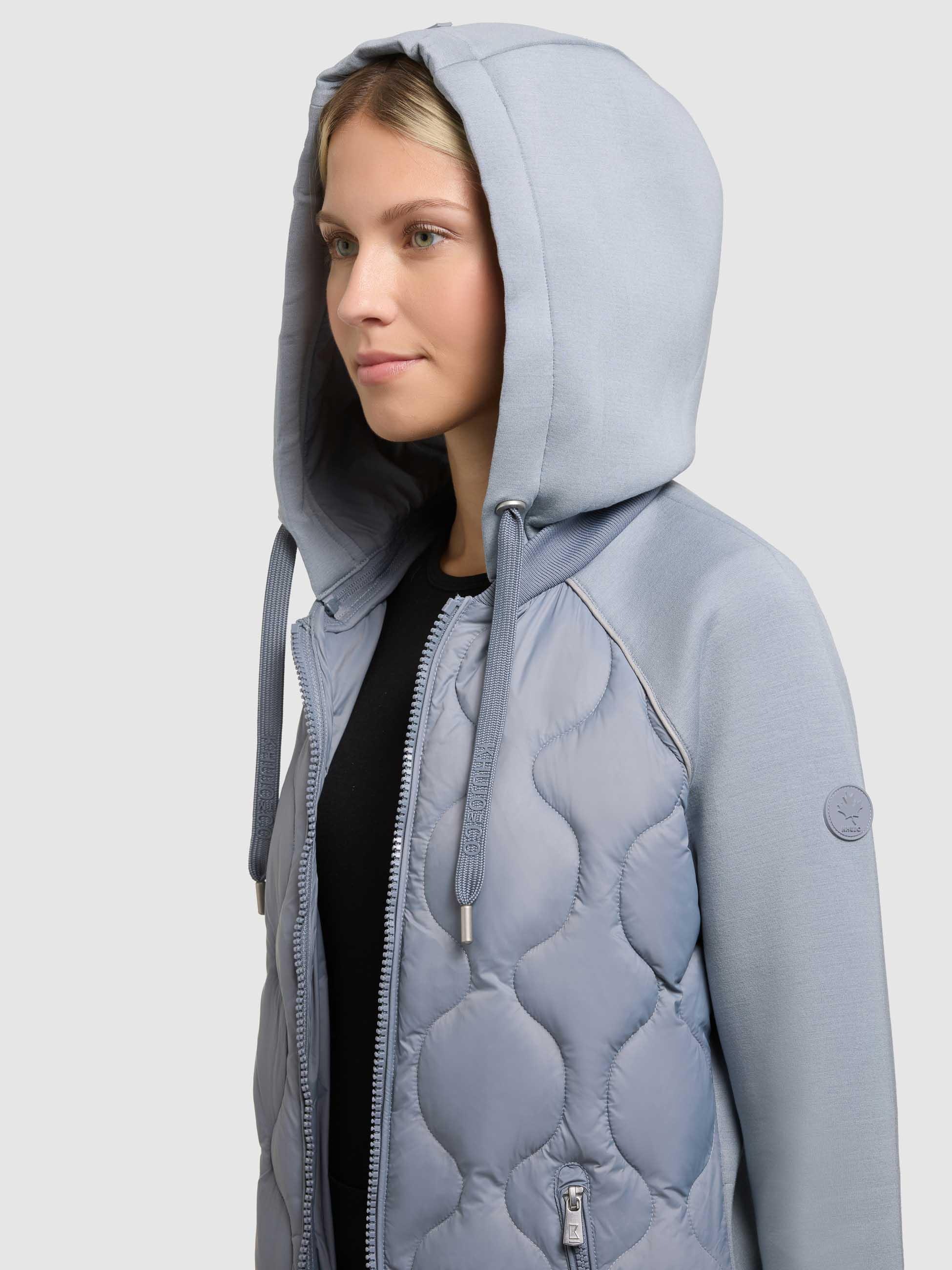 khujo Kurzmantel »Nora« Materialmix-Mantel mit abnehmbarer kapuze