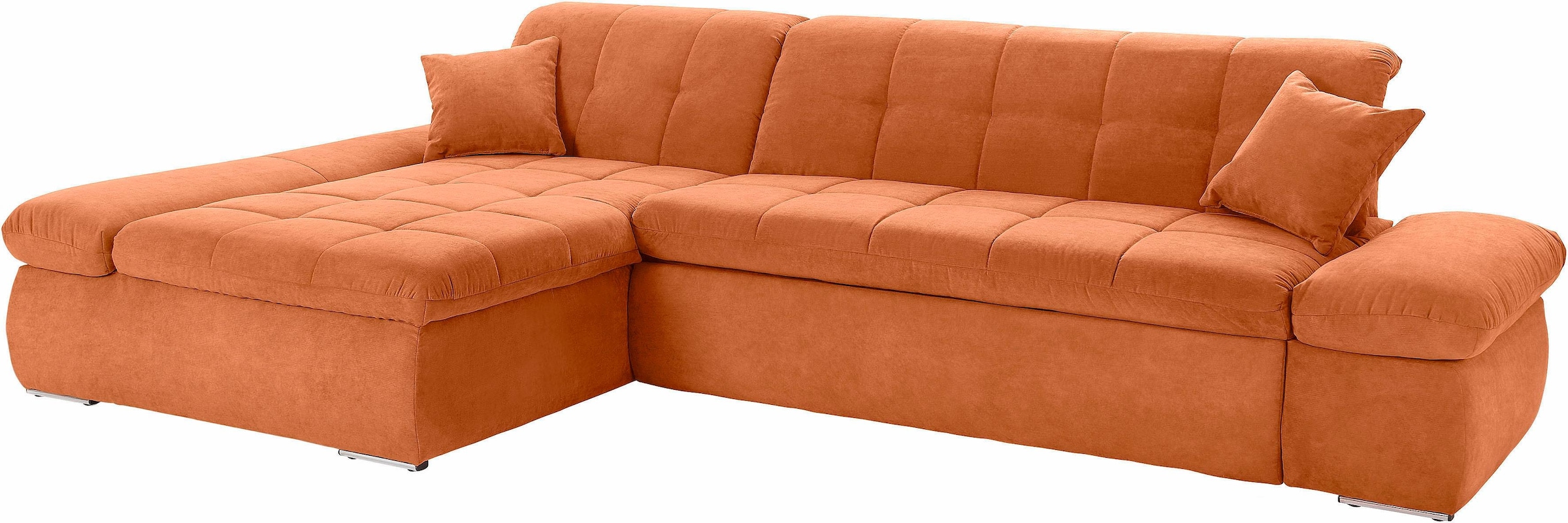 DOMO collection Ecksofa »NMoric XXL, B/T/H: 300/172/80cm, Revamierenabschluss L-Form«, wahlweise mit Bettfunktion und Armlehnverstel,lung