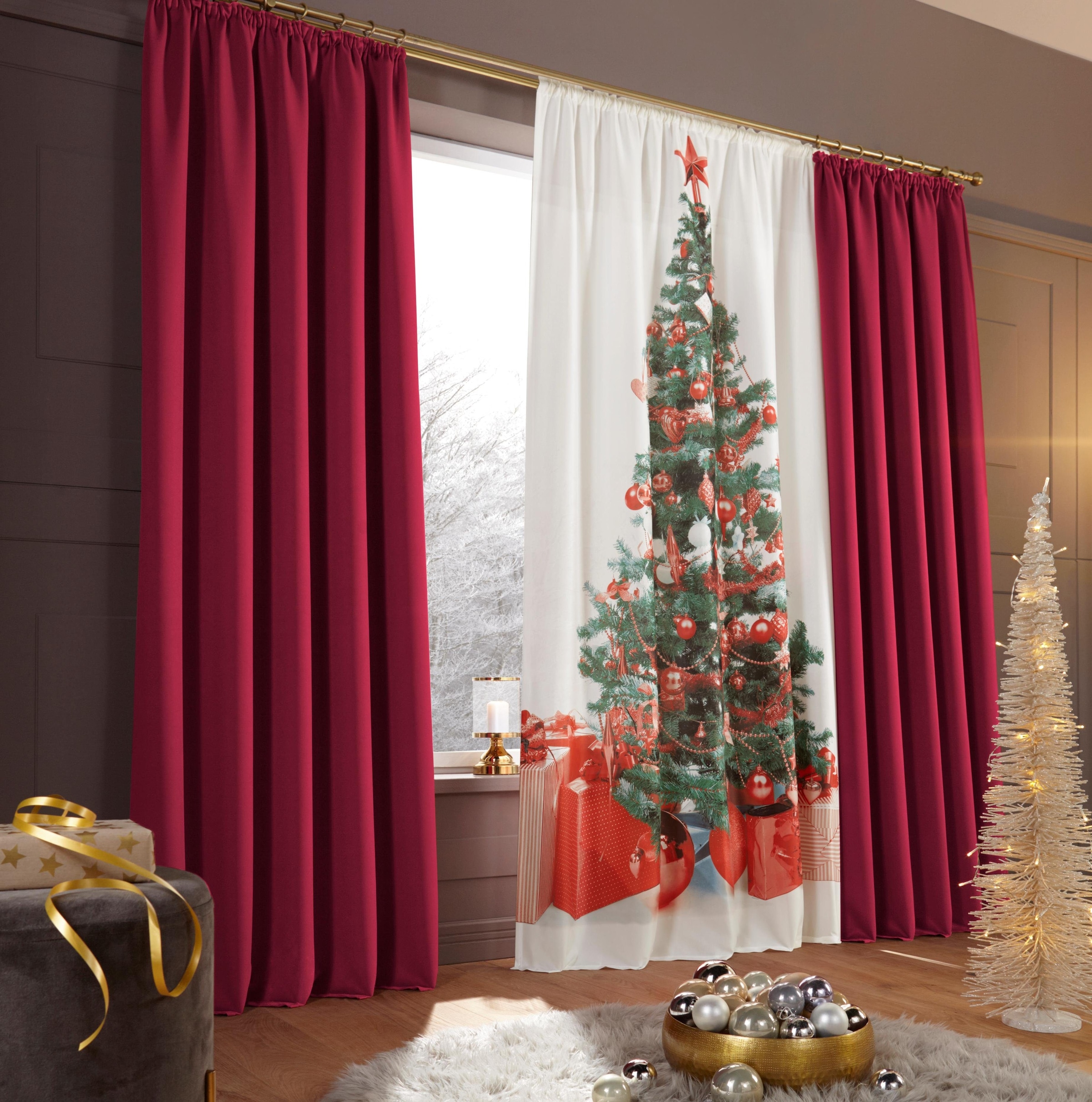 my home Vorhang »Xmas Tree«, 230x140 (1 BAUR Weihnachtsdeko HxB: St.), | mit Weihnachtlich