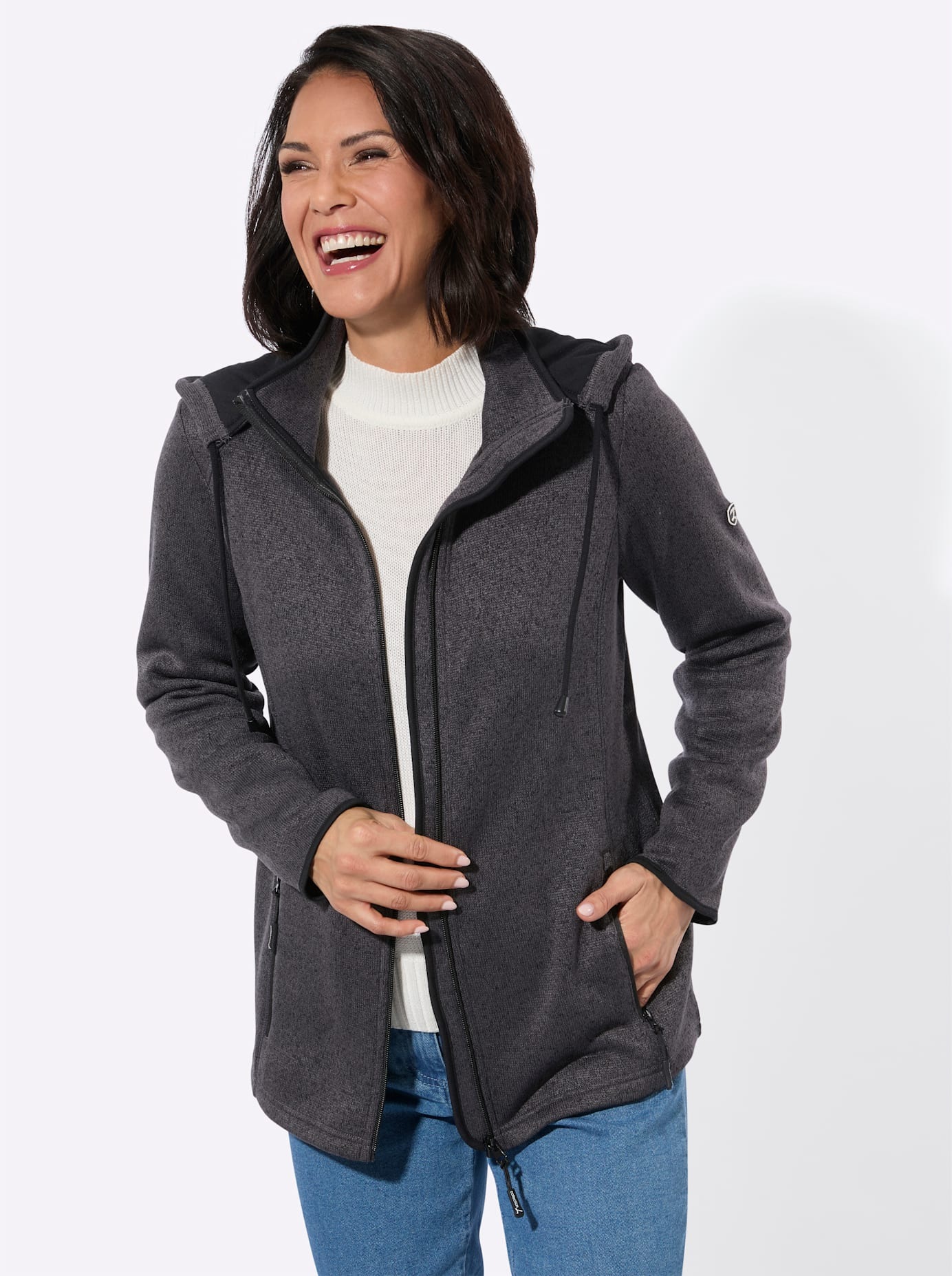 Casual Looks Fleecejacke mit Kapuze