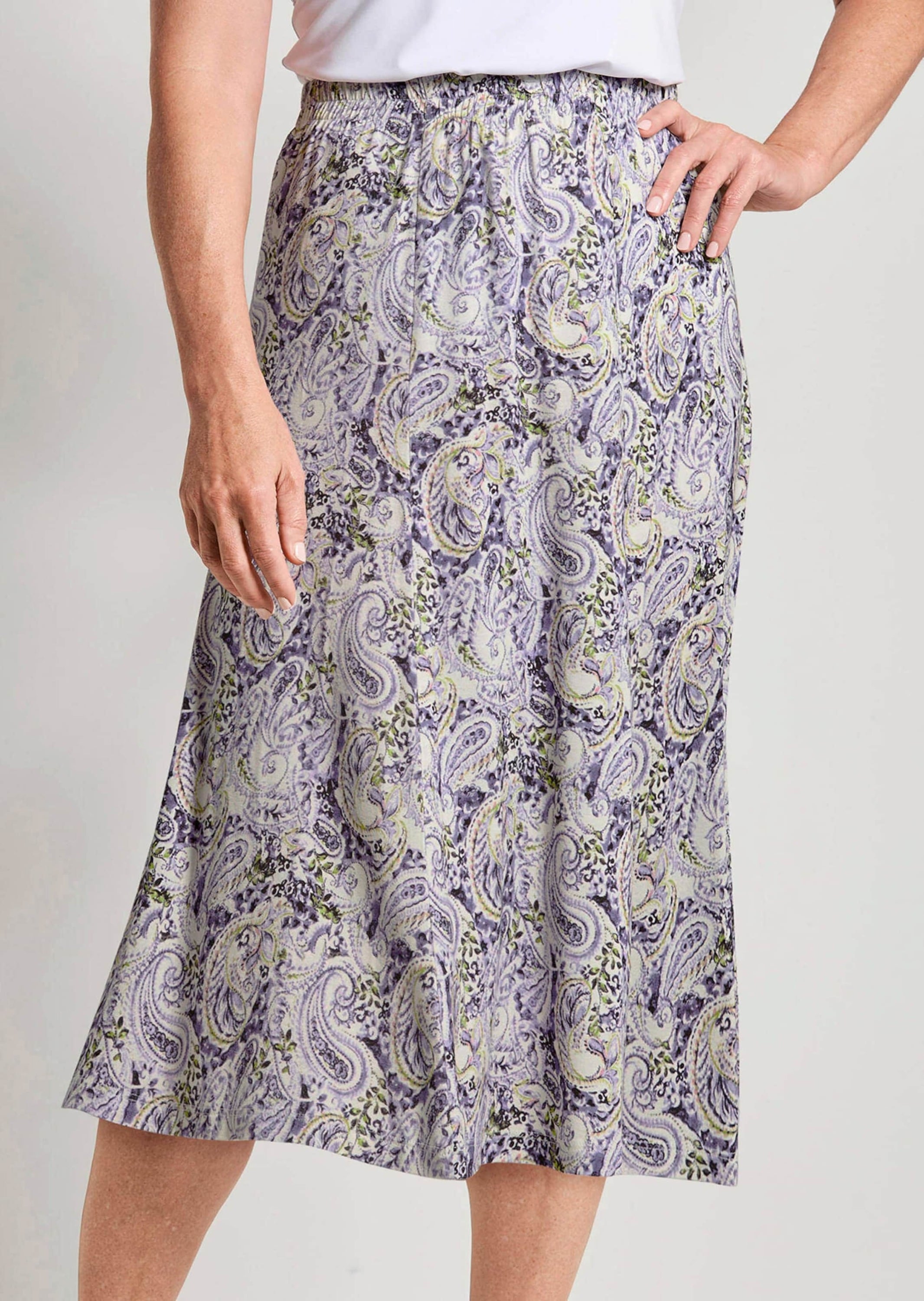 GOLDNER Jerseyrock »Weit schwingender Bahnenrock aus Jersey«