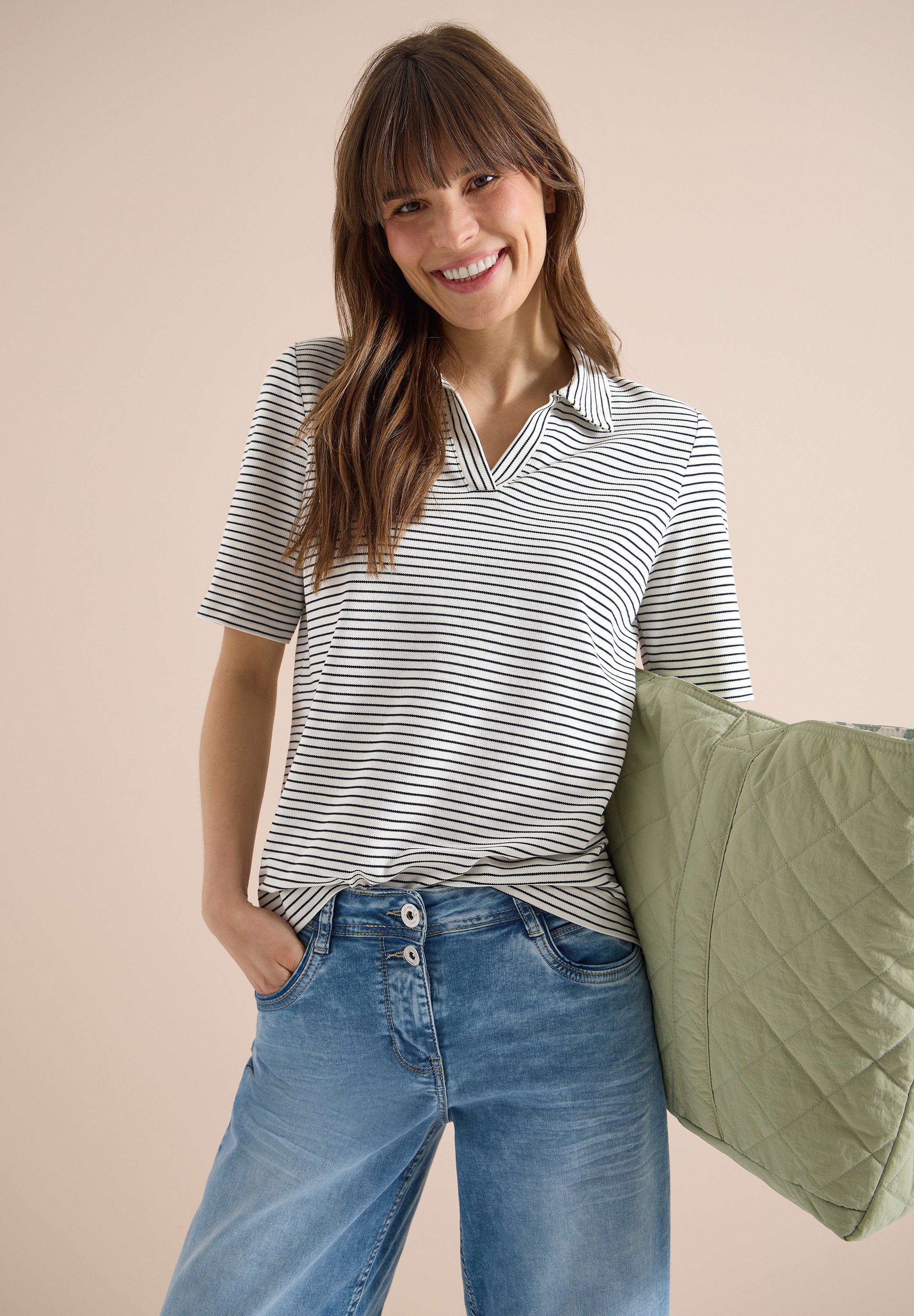 Cecil Poloshirt mit Piqué-Struktur günstig online kaufen