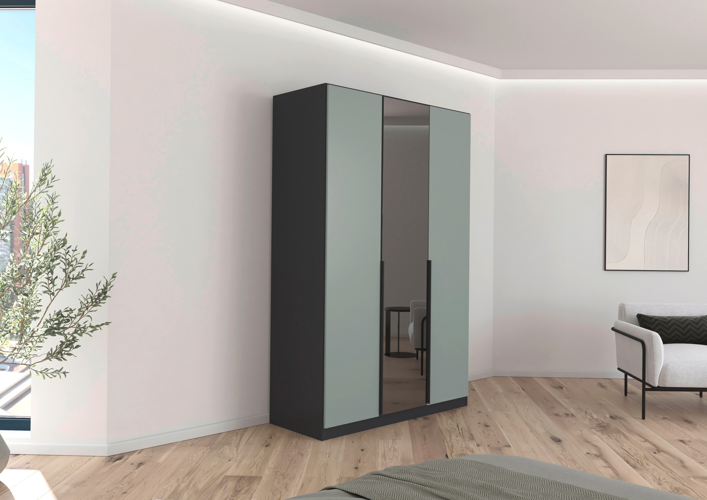 INOSIGN BY RAUCH Drehtürenschrank »Ferris Schrank Breite 2,10m BESTSELLER Schlafzimmerschrank«, Kleiderschrank mit Spiegel in den Ausführungen BASIC/CLASSIC/PREMIUM