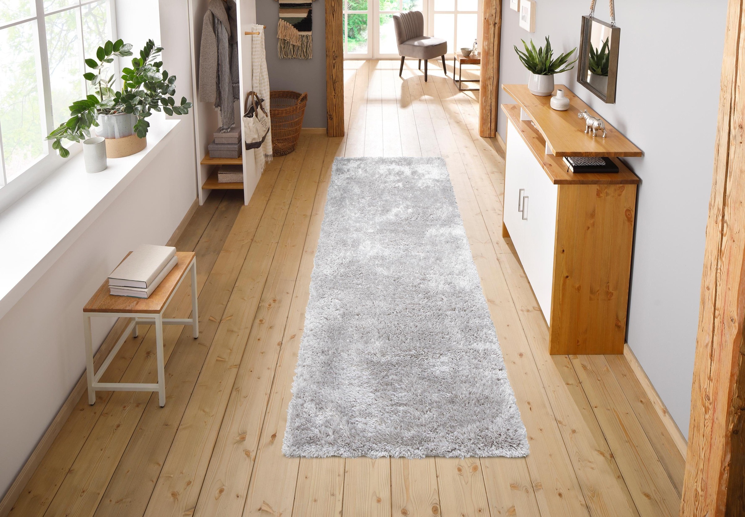 my home Hochflor-Läufer »Boldo«, rechteckig, 50 mm Höhe, besonders weich durch Mikrofaser, Shaggy Teppich