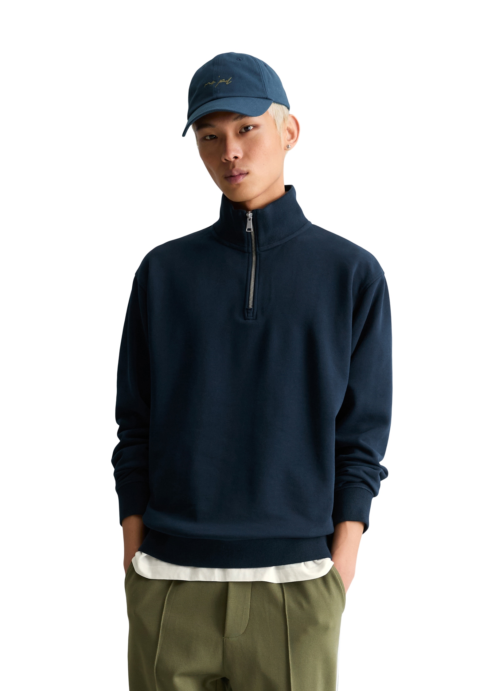 Marc OPolo DENIM Sweatshirt "mit Troyerkragen", relaxed fit, aus Bio-Baumwolle