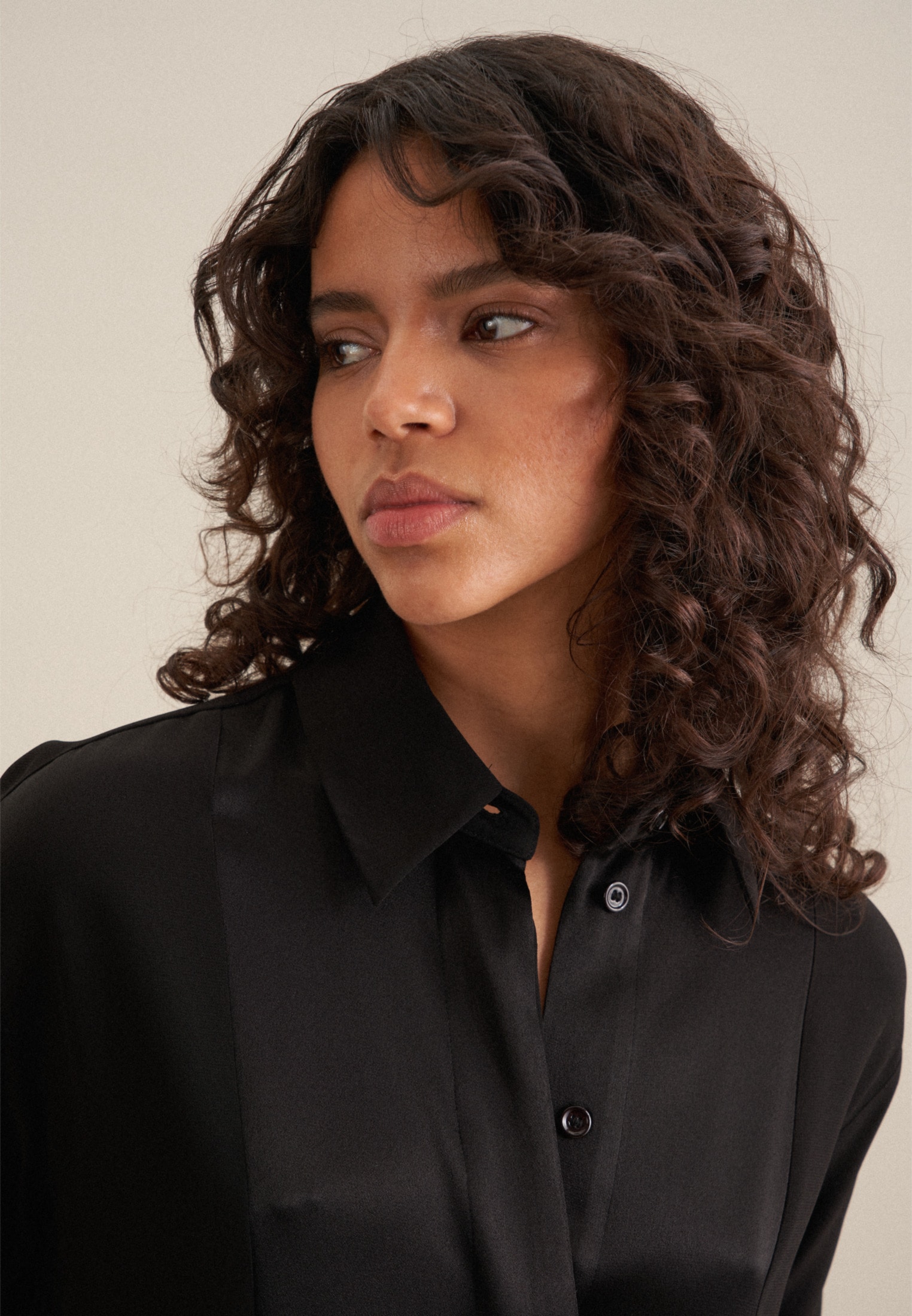 seidensticker Longbluse »Schwarze Rose«, Langarm Kragen Uni