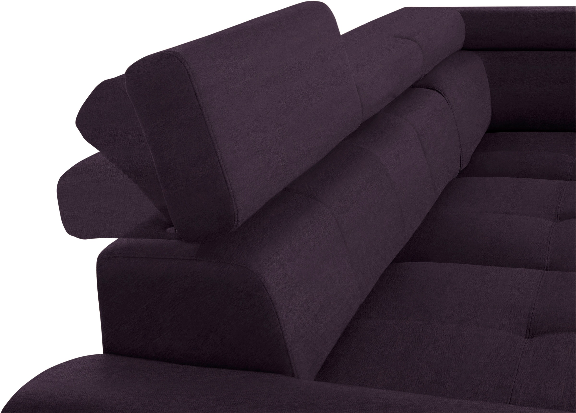 exxpo - sofa fashion Ecksofa »Enya, hoher Sitzkomfort, Breite 266cm, bequem, 12cm hohe Füße, L-Form« mit Kopfteilverstellung, wahlweise Bettfunktion u. Bettkasten